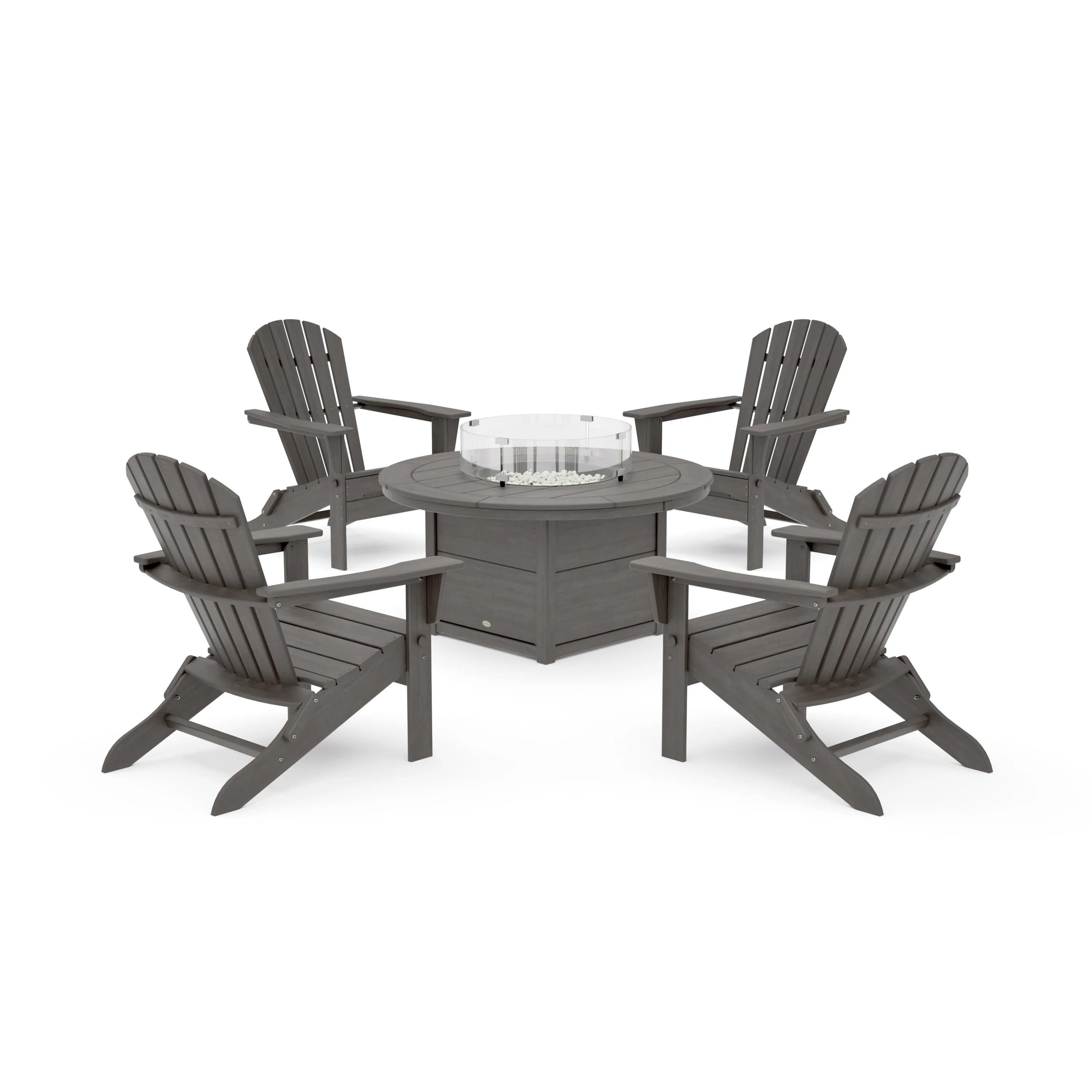 South Beach 5-Piece Folding Adirondack Fire Chat Set - Image 8