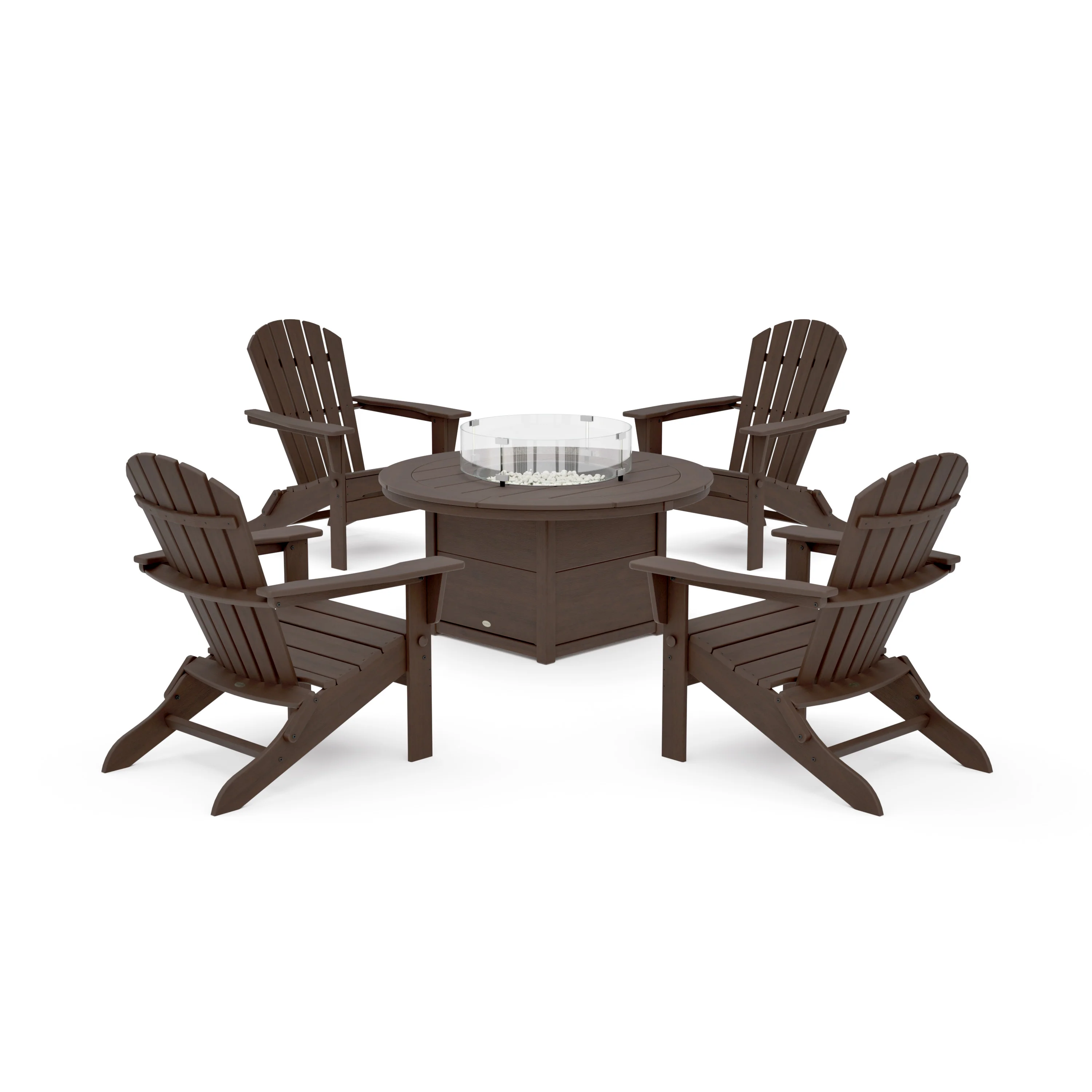 South Beach 5-Piece Folding Adirondack Fire Chat Set - Image 9