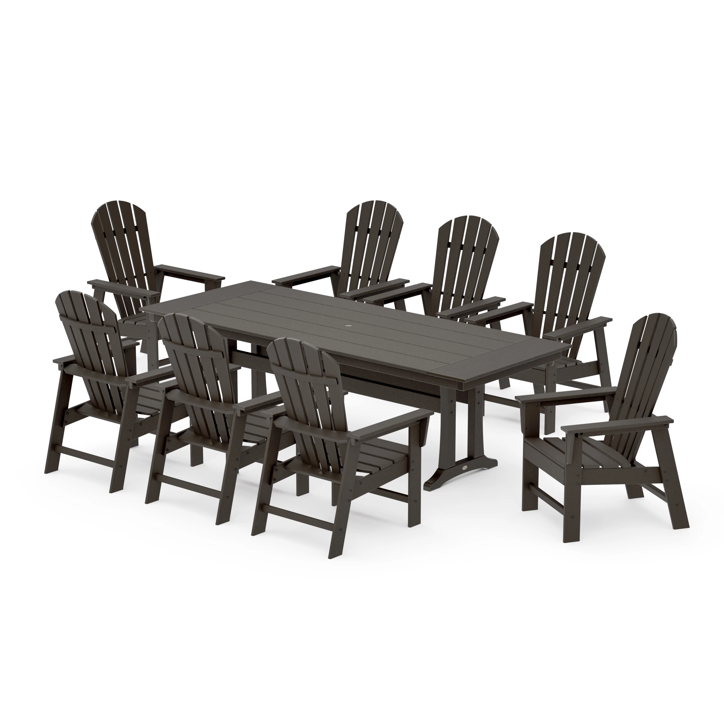 South Beach 9-Piece Farmhouse Dining Set with Trestle Legs - Image 13