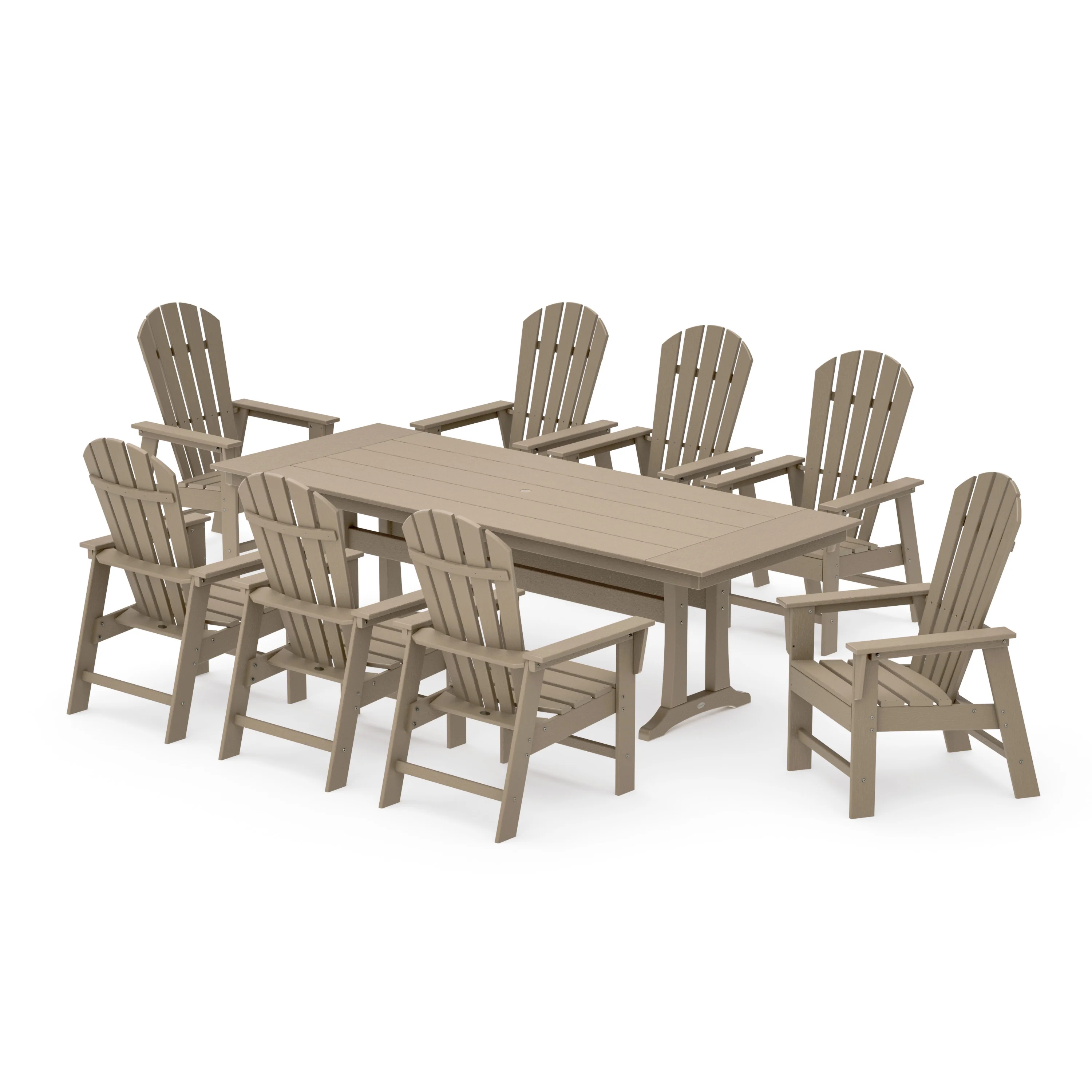 South Beach 9-Piece Farmhouse Dining Set with Trestle Legs - Image 14