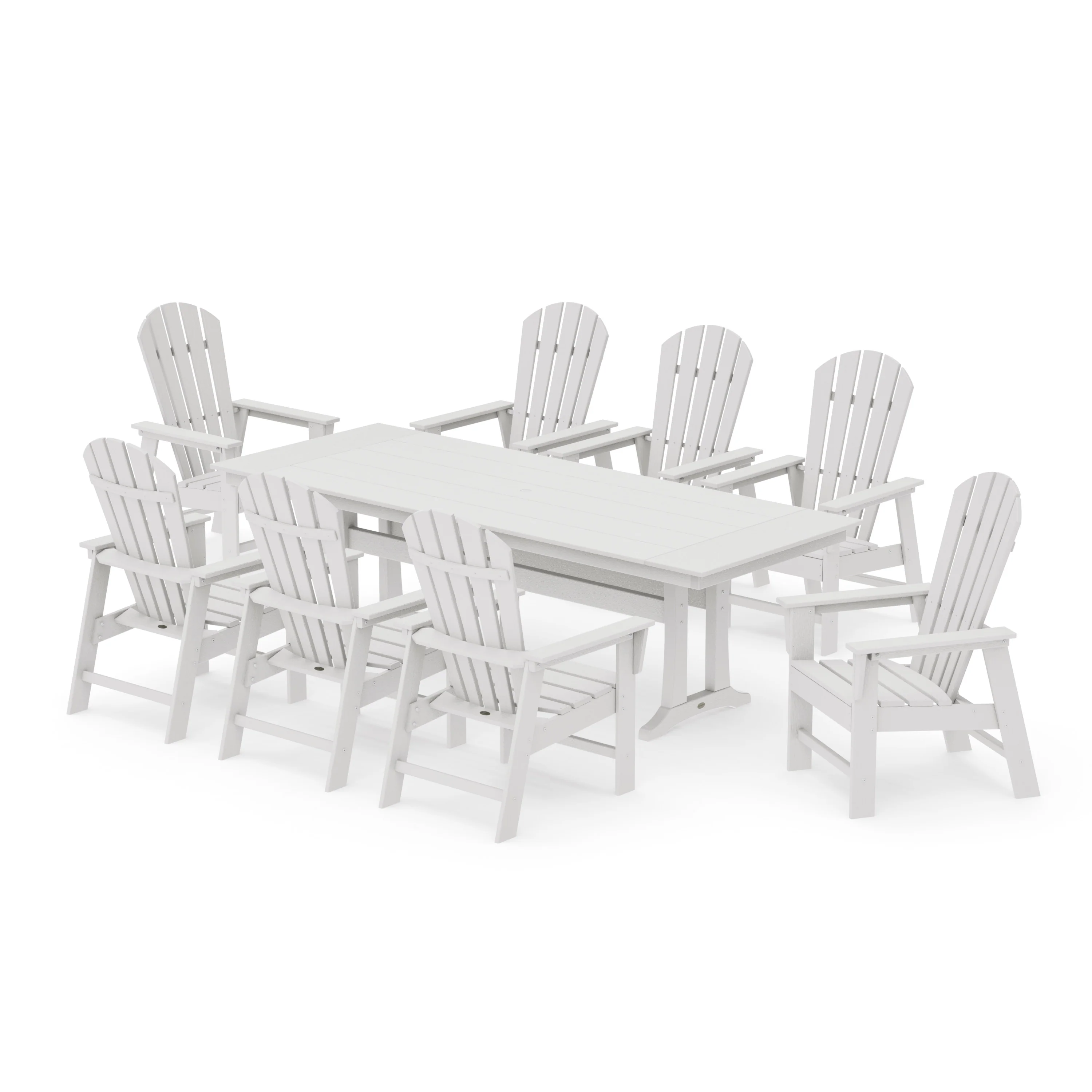 South Beach 9-Piece Farmhouse Dining Set with Trestle Legs - Image 15