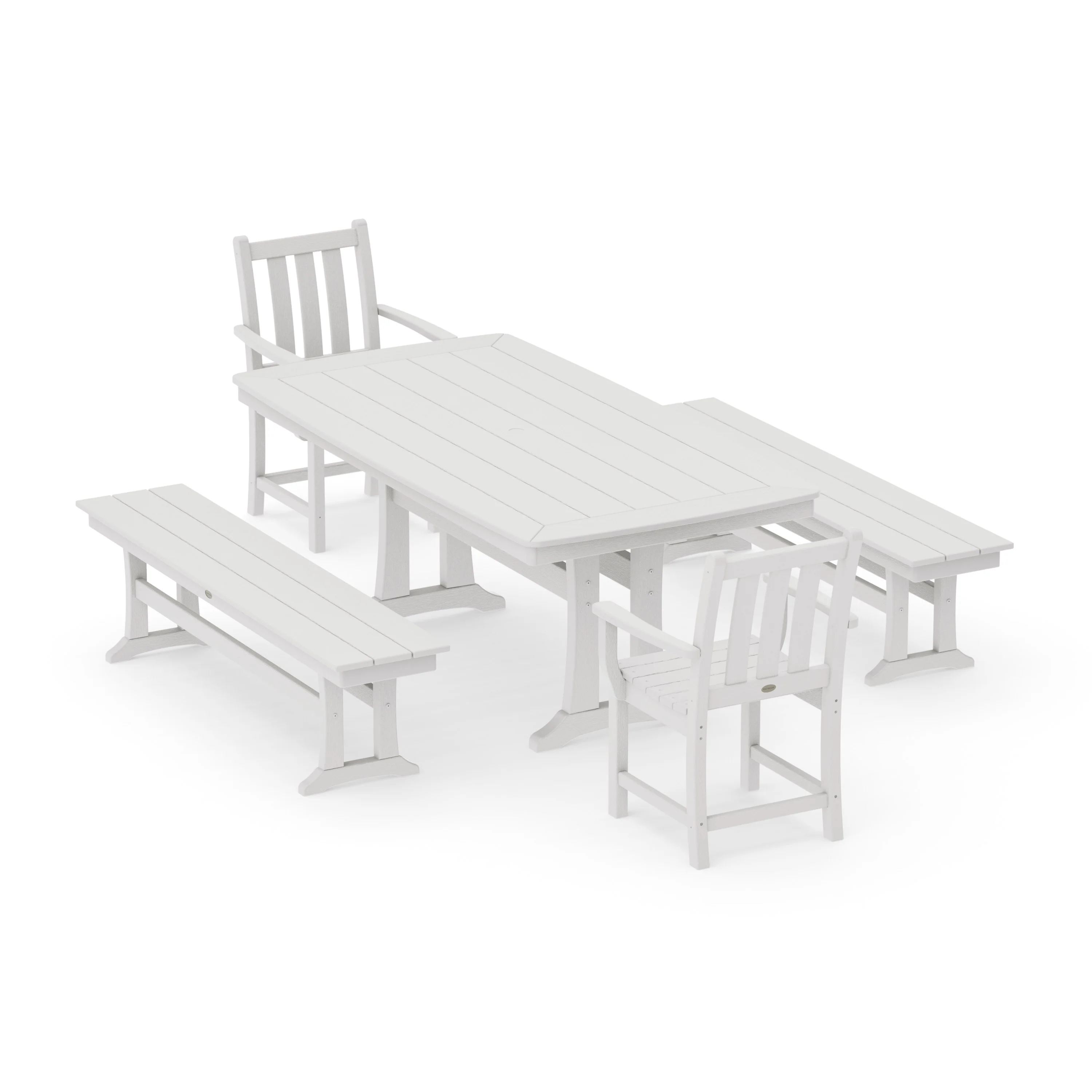 Traditional Garden 5-Piece Dining Set with Trestle Legs - Image 15