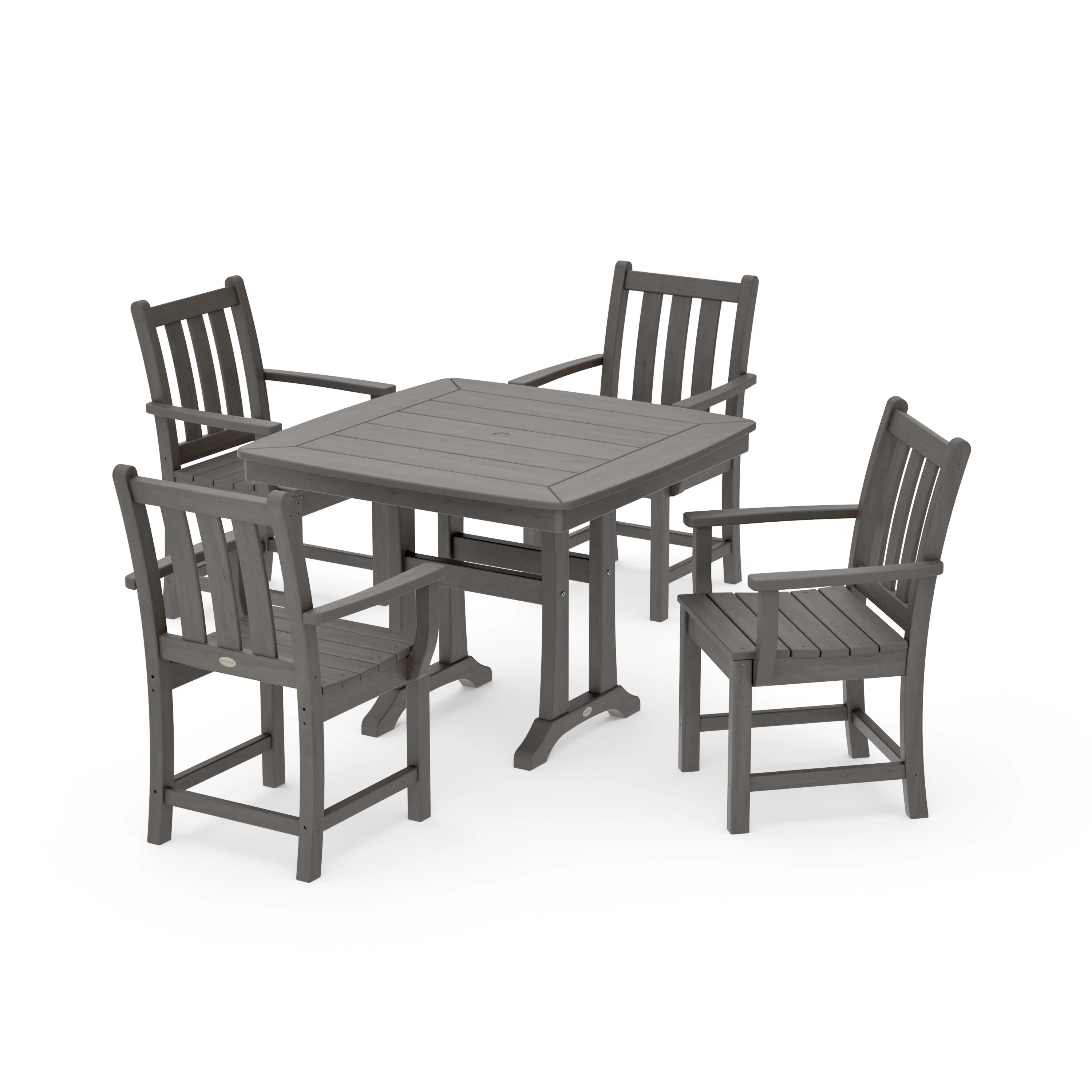 Traditional Garden 5-Piece Dining Set with Trestle Legs - Image 10