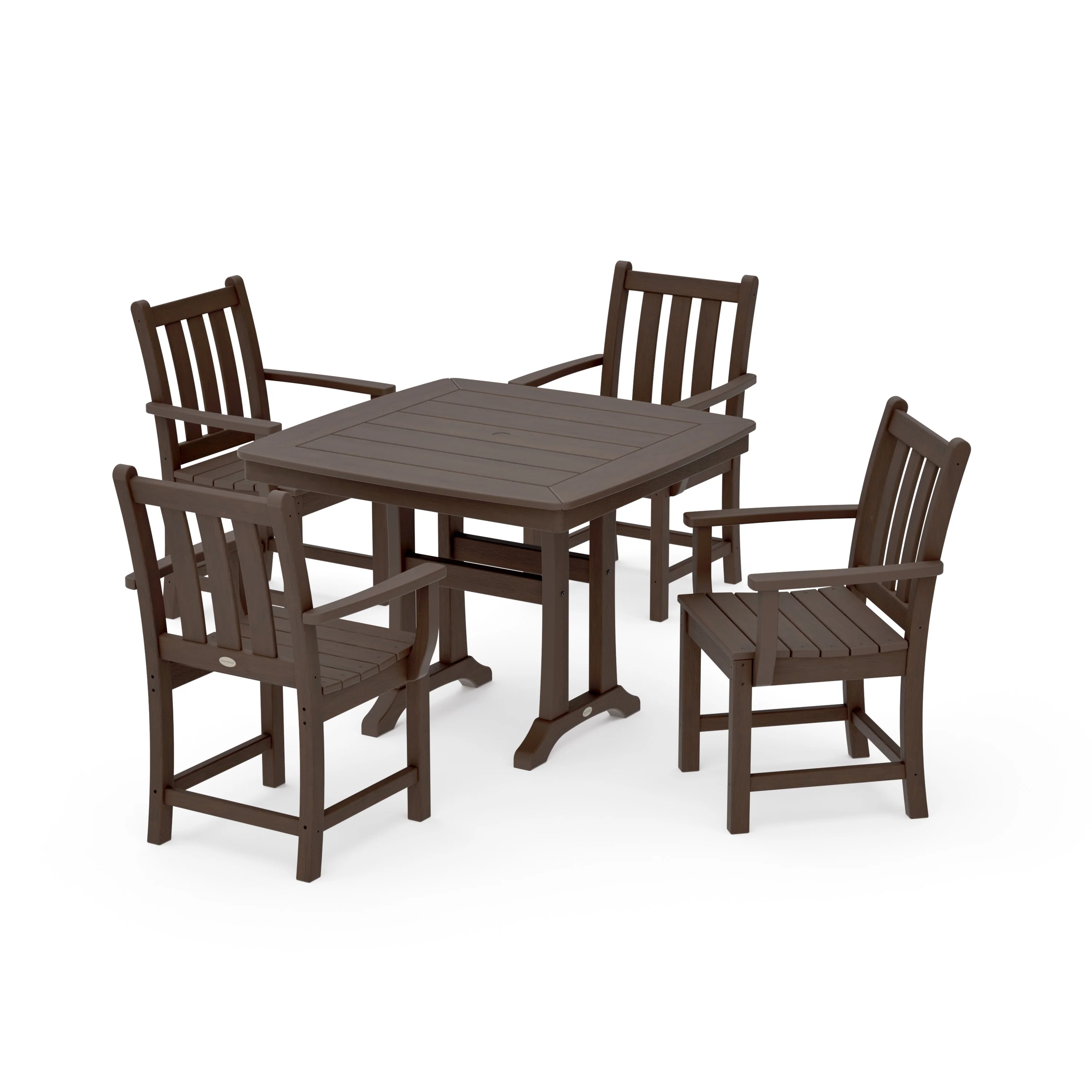 Traditional Garden 5-Piece Dining Set with Trestle Legs - Image 11