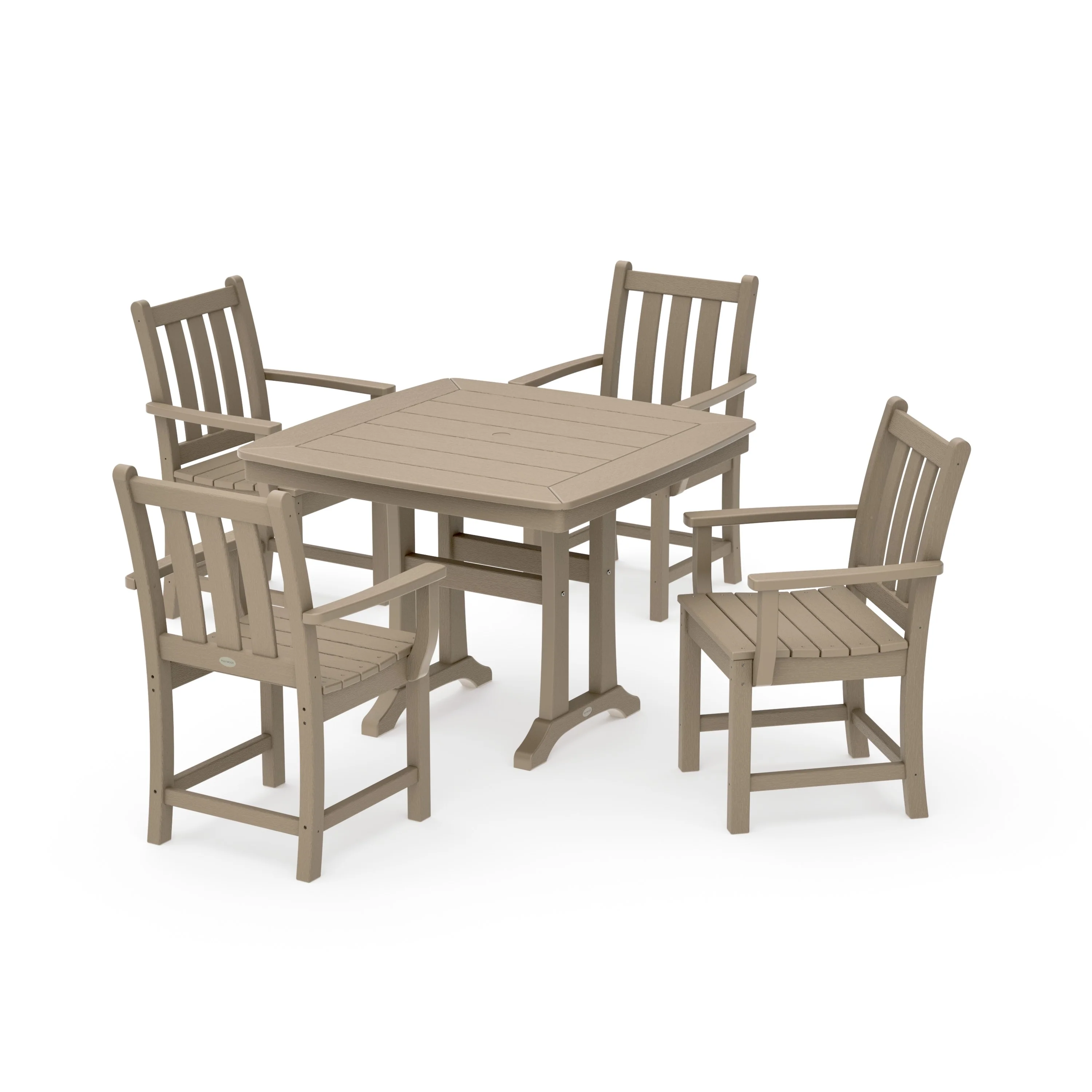Traditional Garden 5-Piece Dining Set with Trestle Legs - Image 14