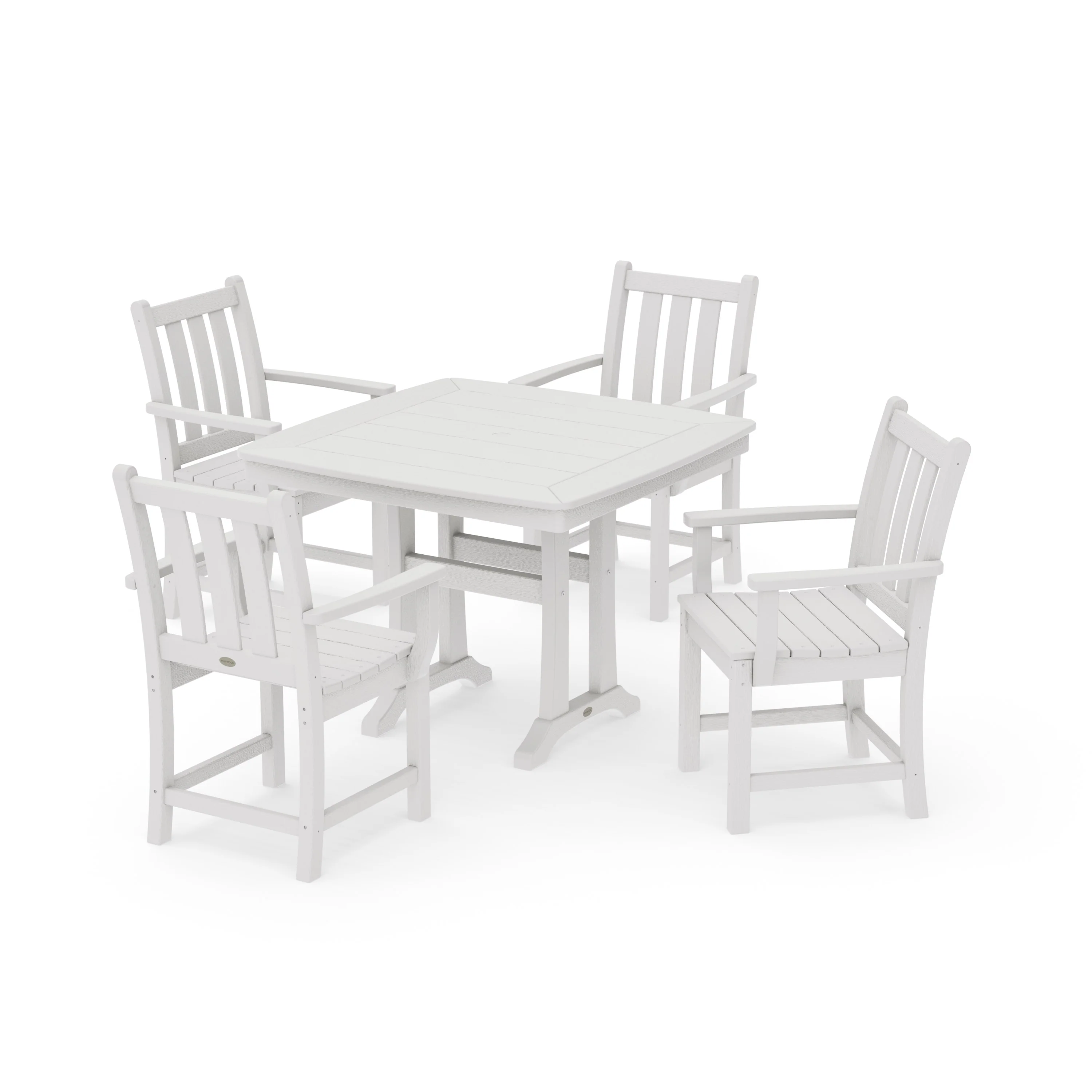 Traditional Garden 5-Piece Dining Set with Trestle Legs - Image 15