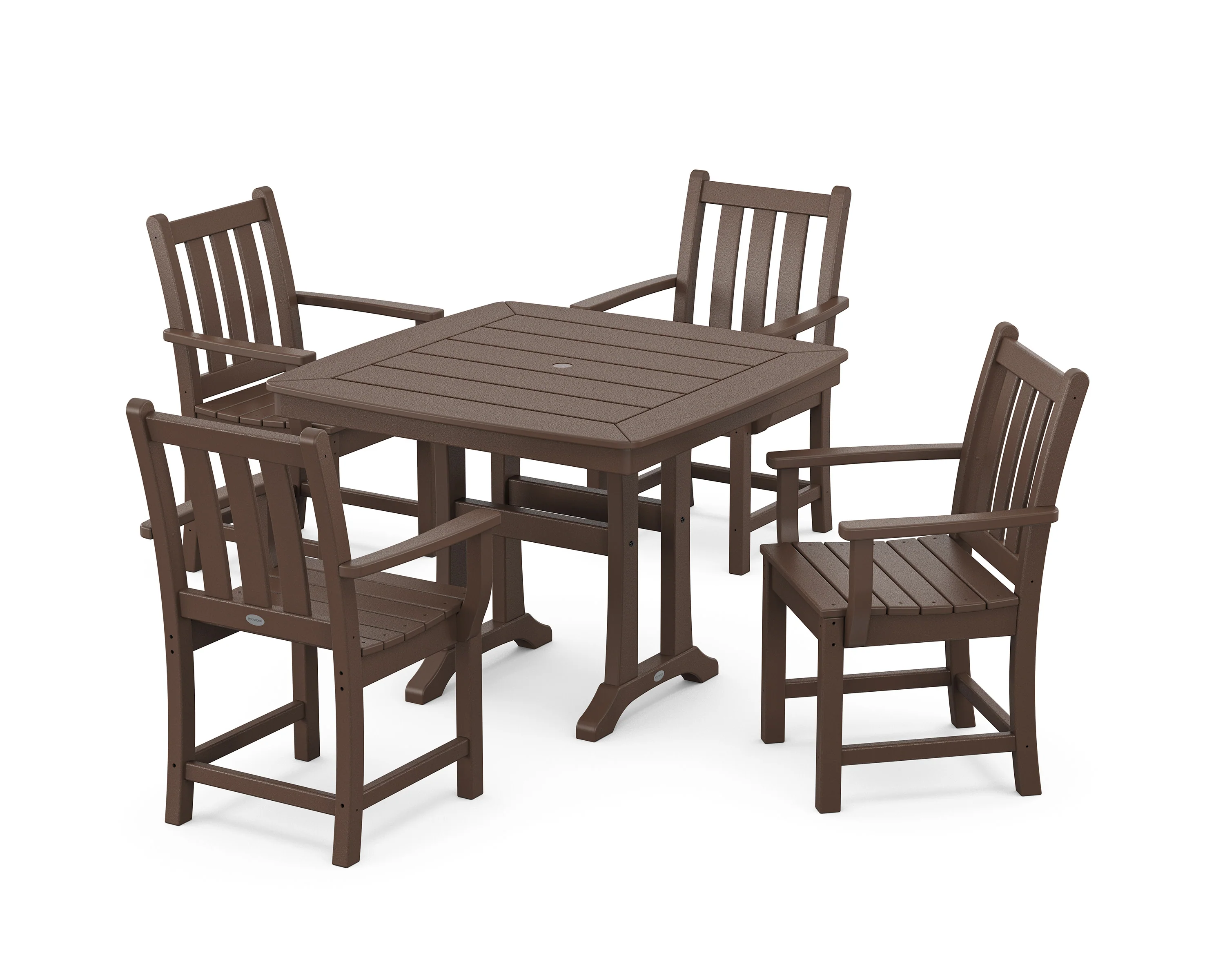 Traditional Garden 5-Piece Dining Set with Trestle Legs - Image 8