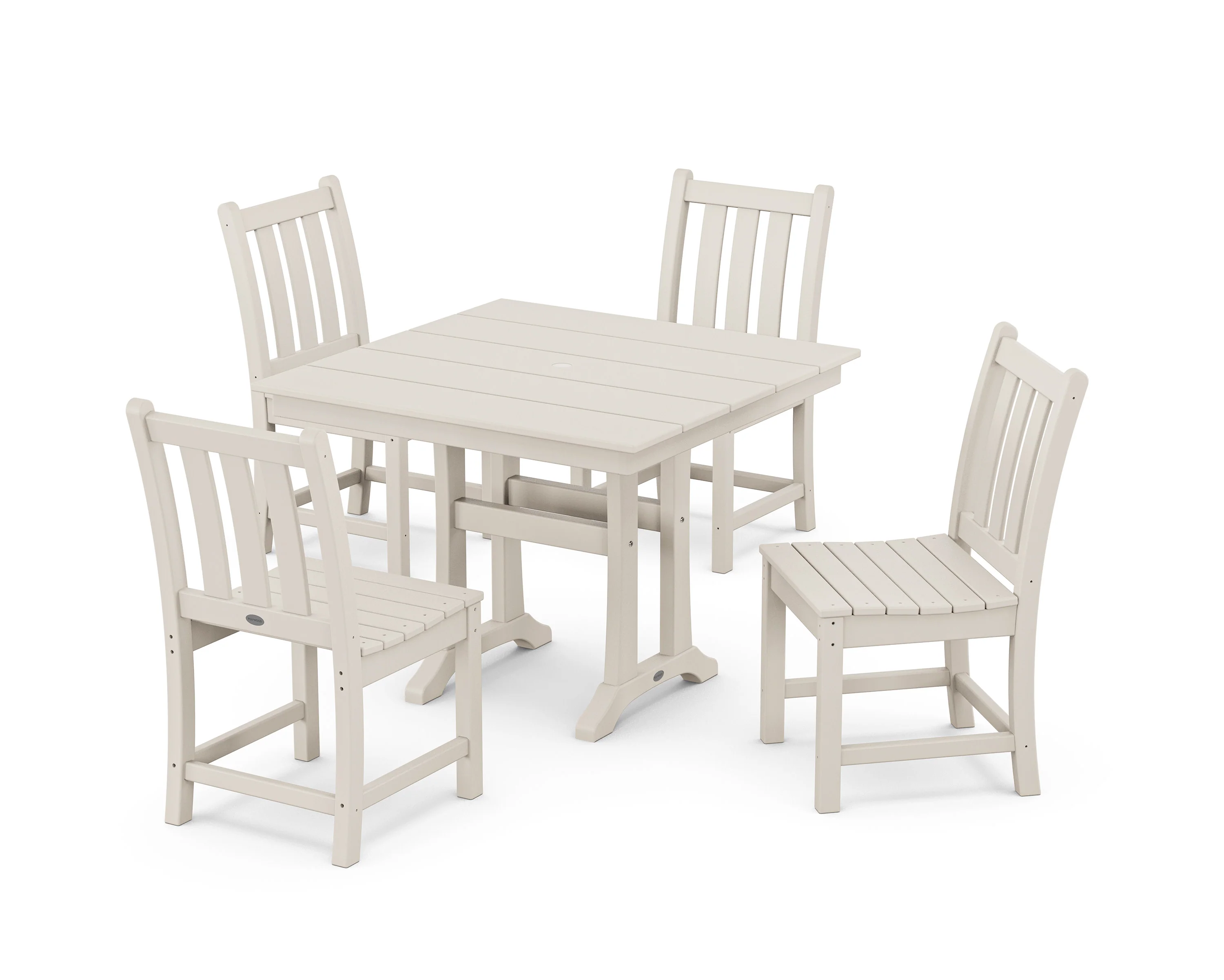 Traditional Garden 5-Piece Farmhouse Trestle Dining Set - Image 10