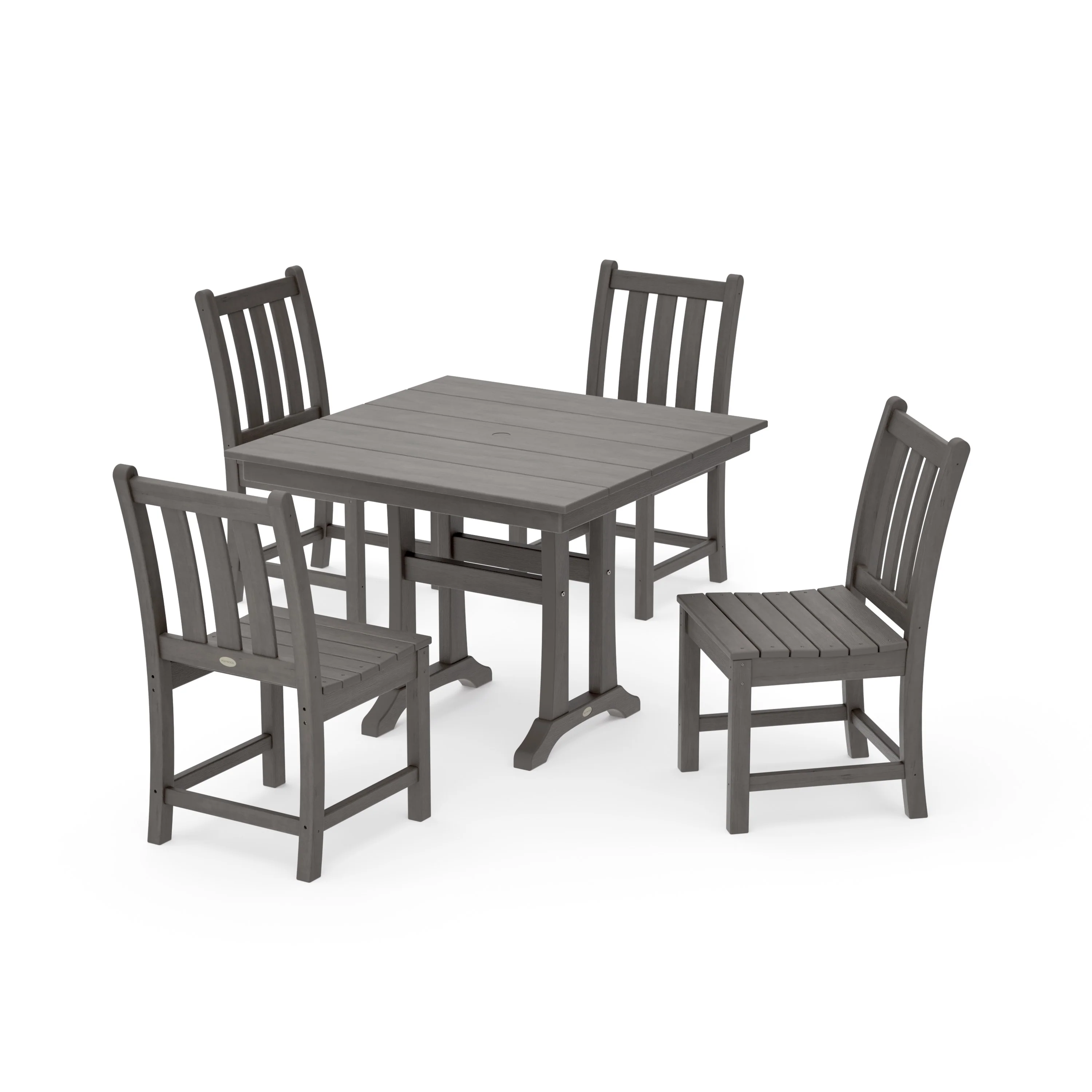 Traditional Garden 5-Piece Farmhouse Trestle Dining Set - Image 11