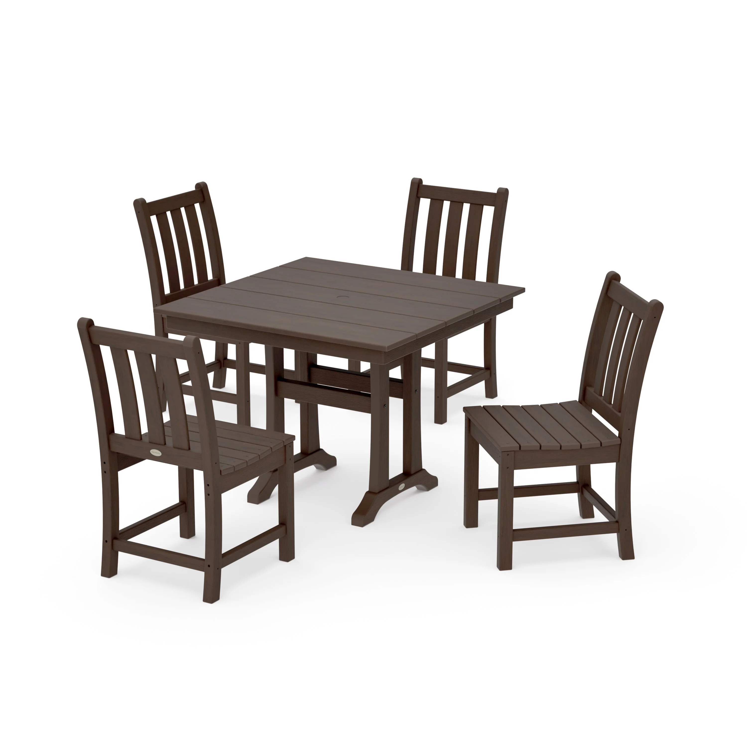 Traditional Garden 5-Piece Farmhouse Trestle Dining Set - Image 12