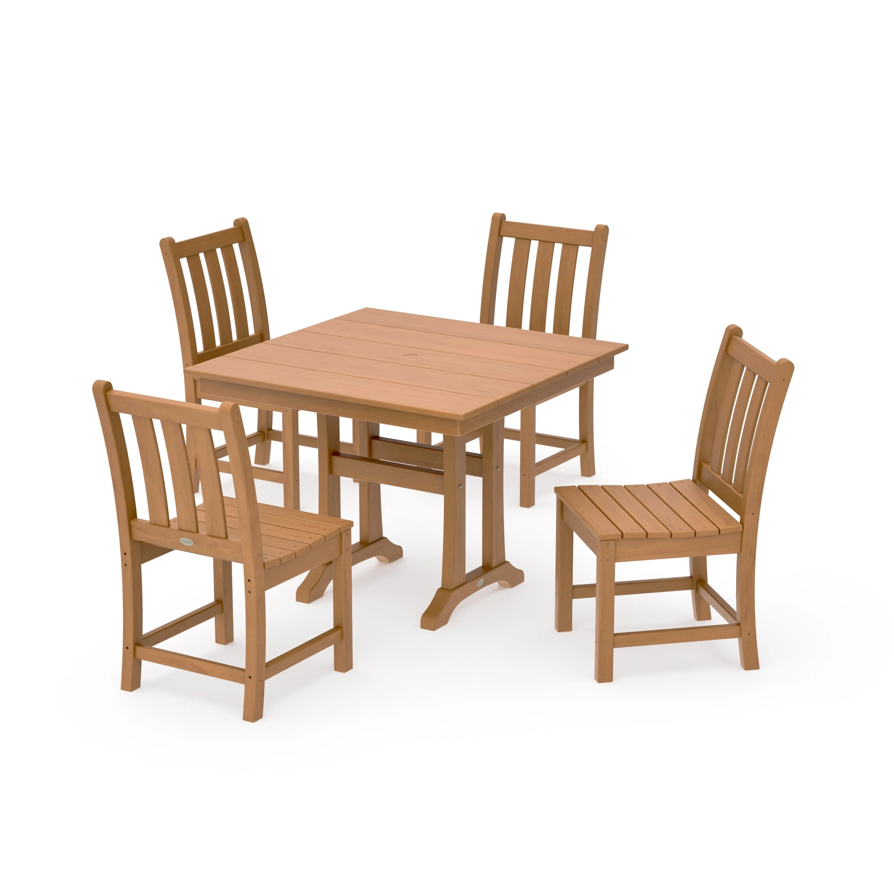Traditional Garden 5-Piece Farmhouse Trestle Dining Set - Image 13