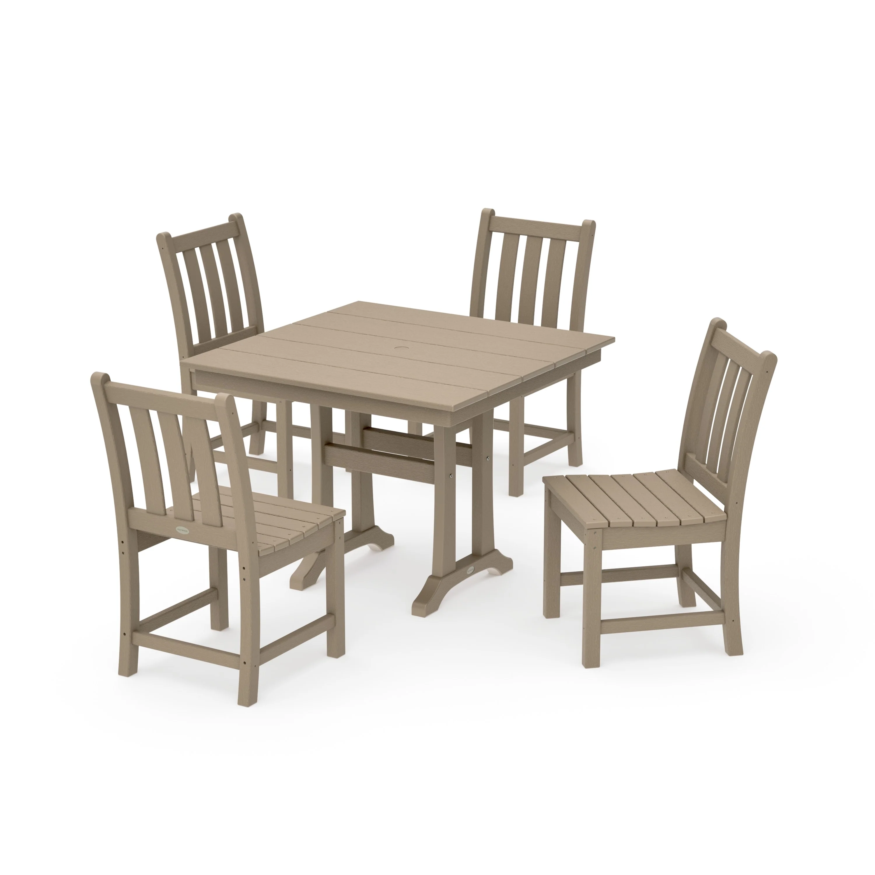 Traditional Garden 5-Piece Farmhouse Trestle Dining Set - Image 15