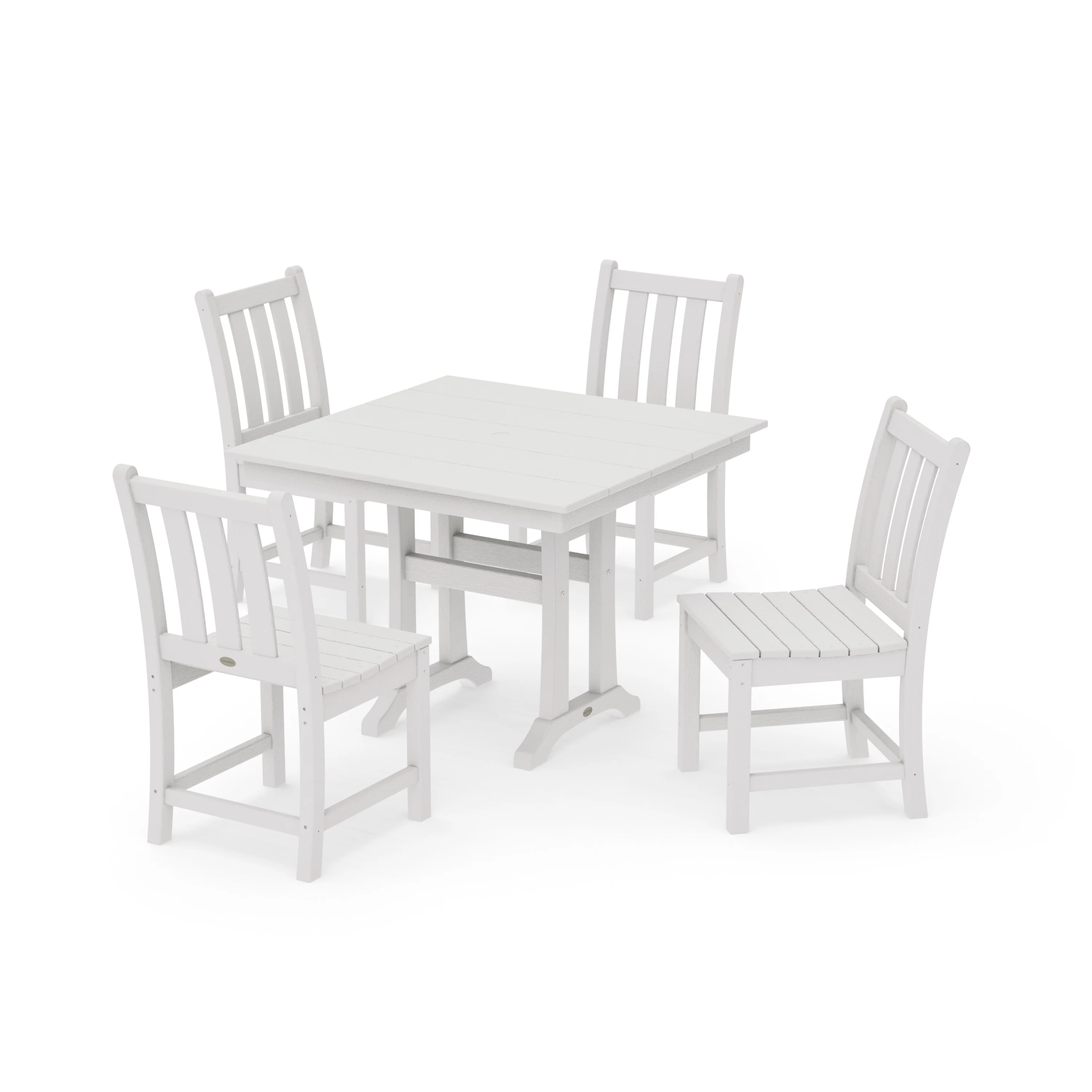 Traditional Garden 5-Piece Farmhouse Trestle Dining Set - Image 16