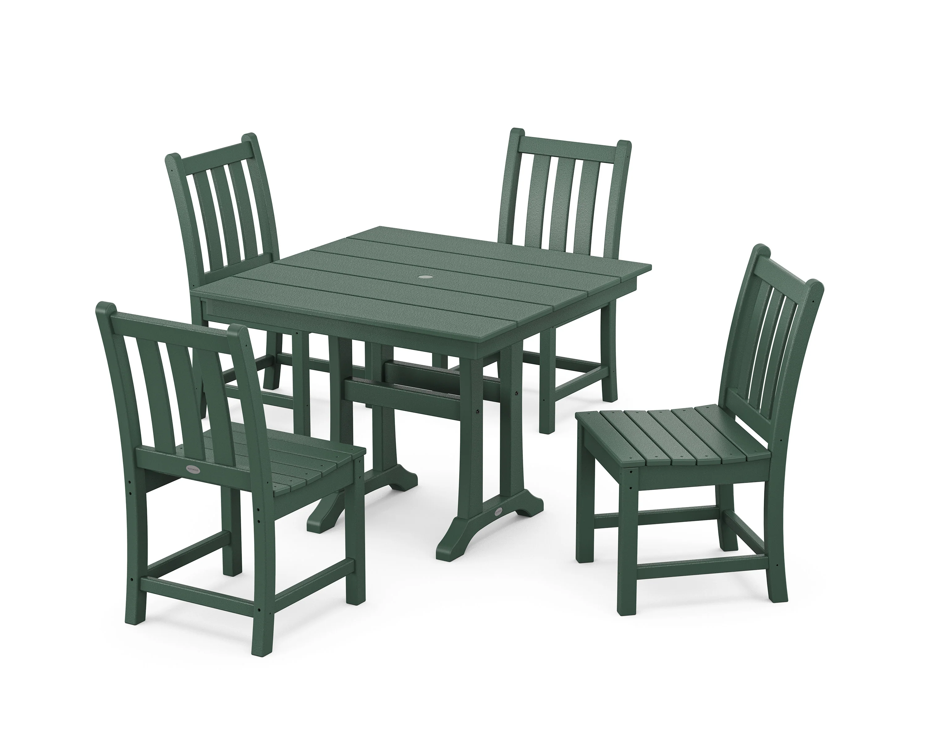 Traditional Garden 5-Piece Farmhouse Trestle Dining Set - Image 5