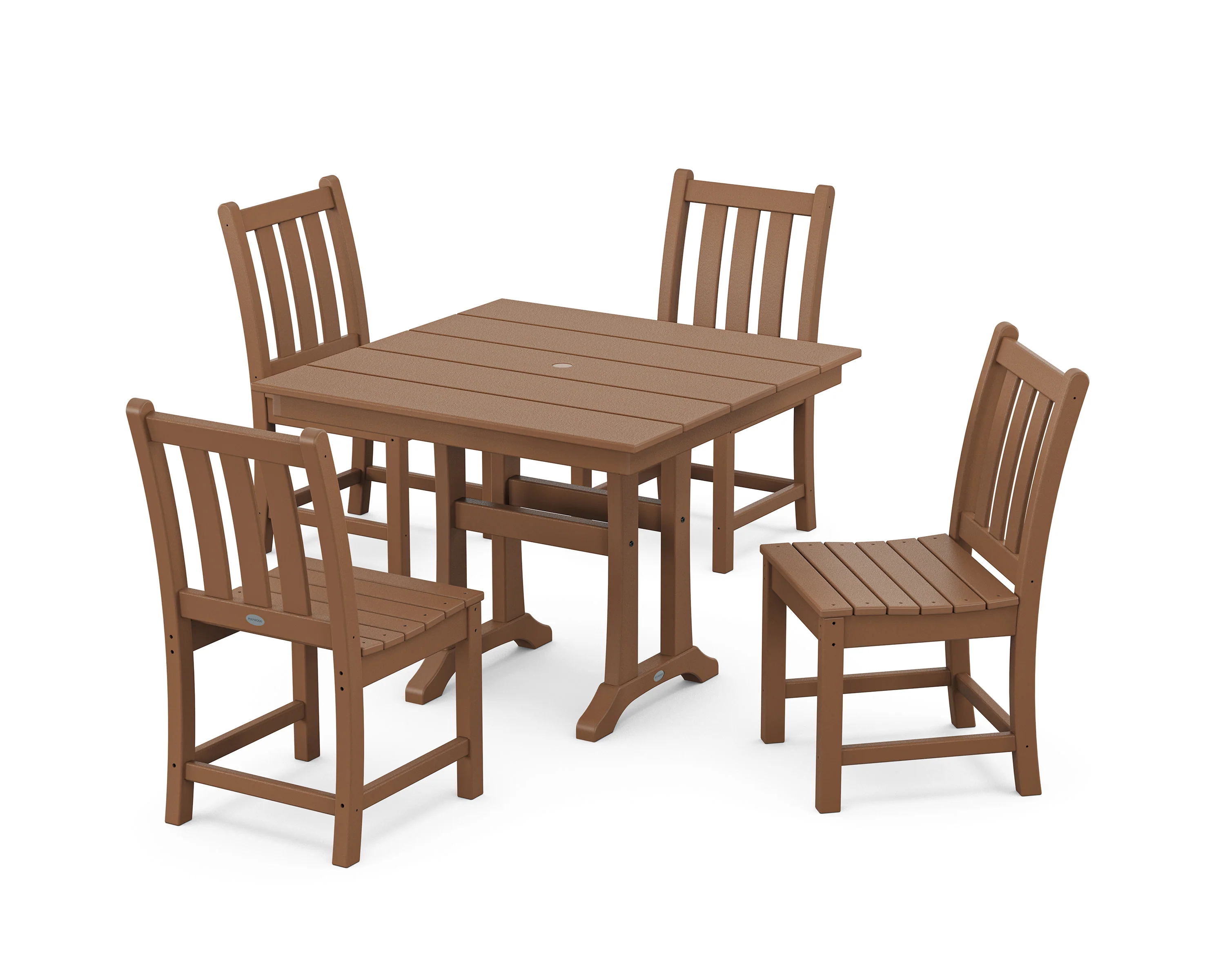 Traditional Garden 5-Piece Farmhouse Trestle Dining Set - Image 6