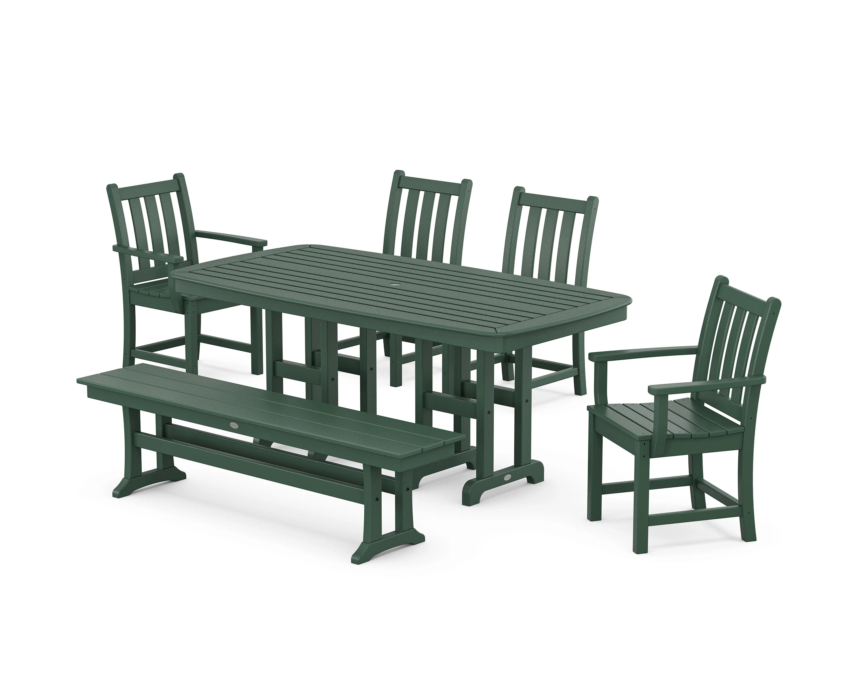 Traditional Garden 6-Piece Dining Set with Bench - Image 5