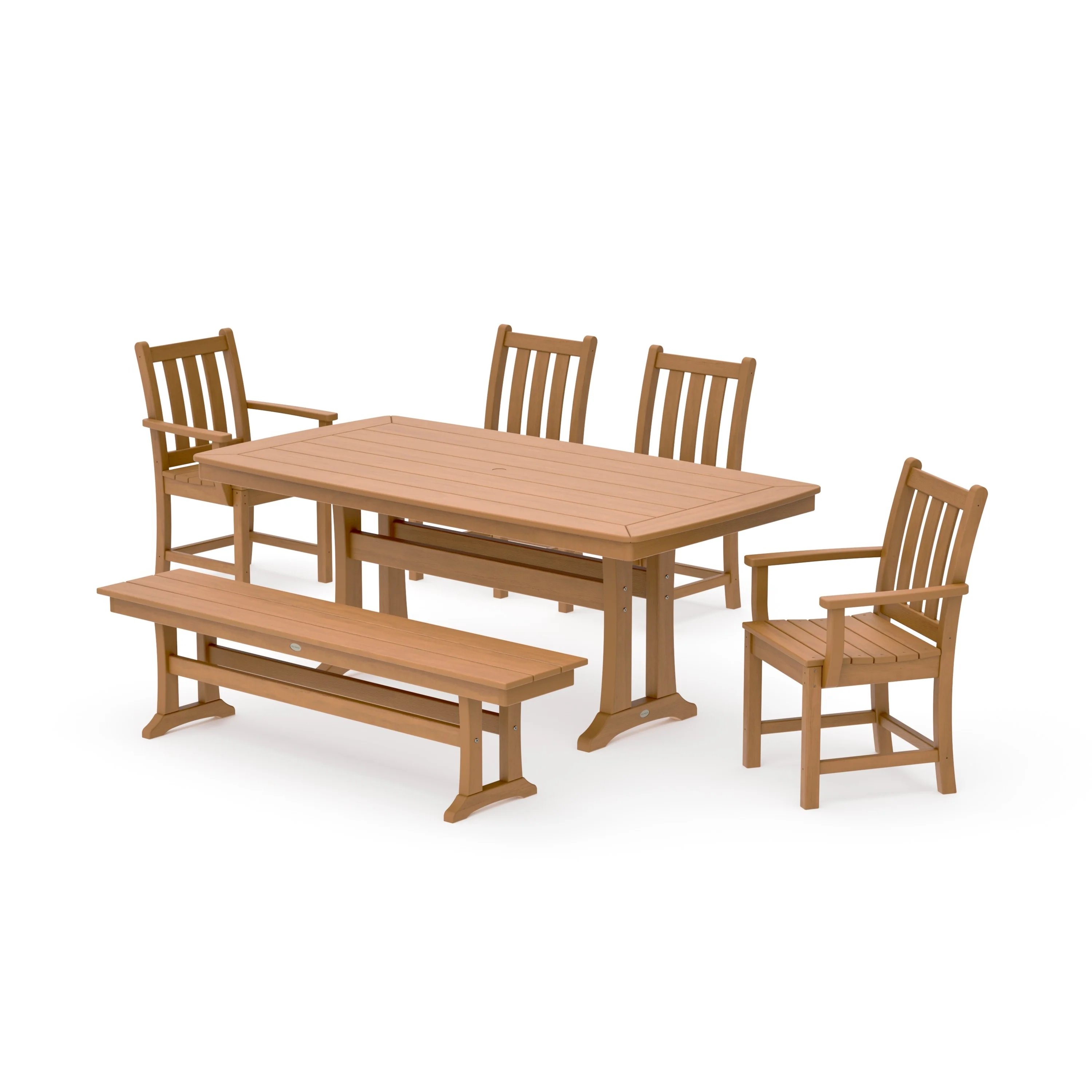 Traditional Garden 6-Piece Dining Set with Trestle Legs - Image 12