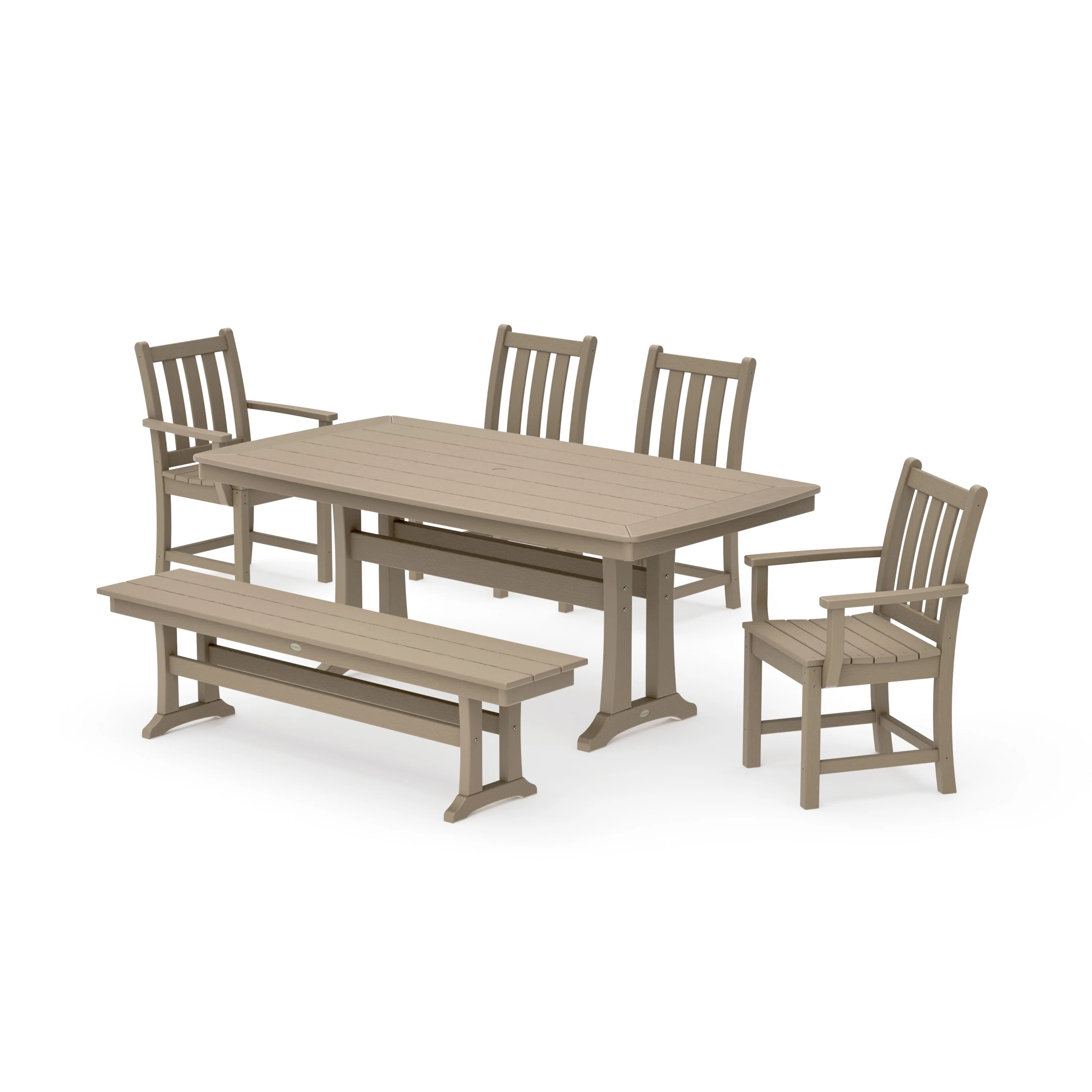 Traditional Garden 6-Piece Dining Set with Trestle Legs - Image 14