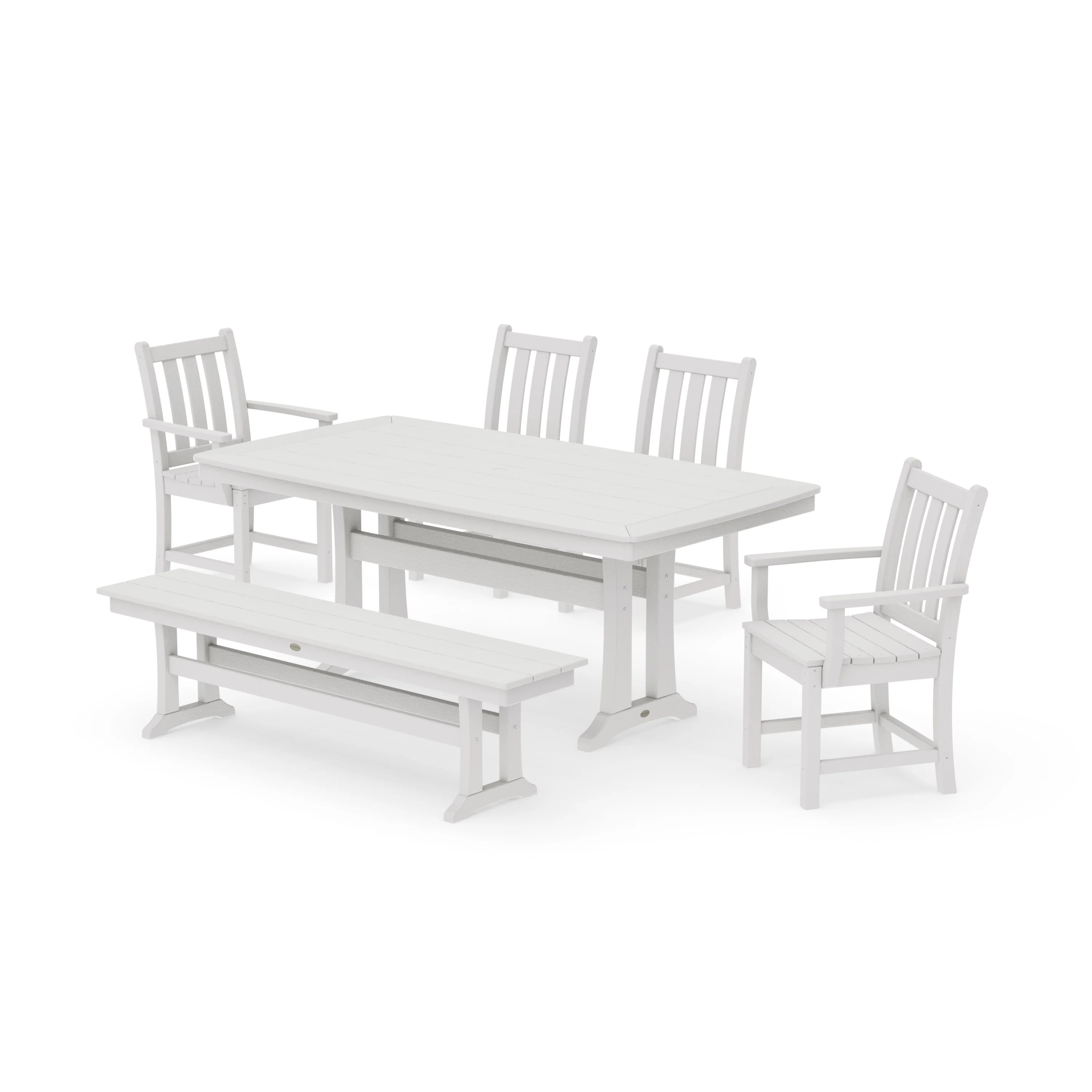 Traditional Garden 6-Piece Dining Set with Trestle Legs - Image 15