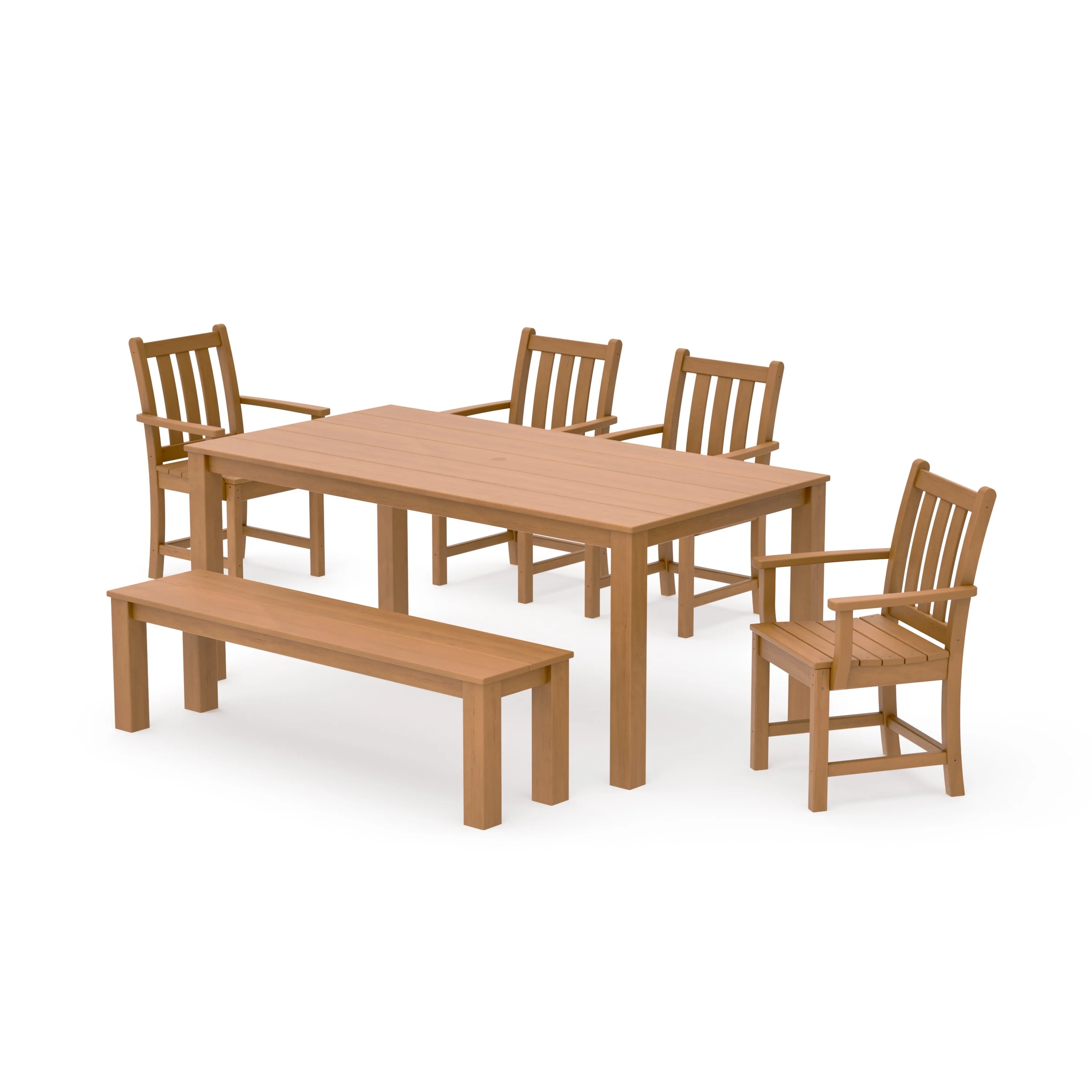 Traditional Garden 6-Piece Parsons Dining Set with Bench - Image 12