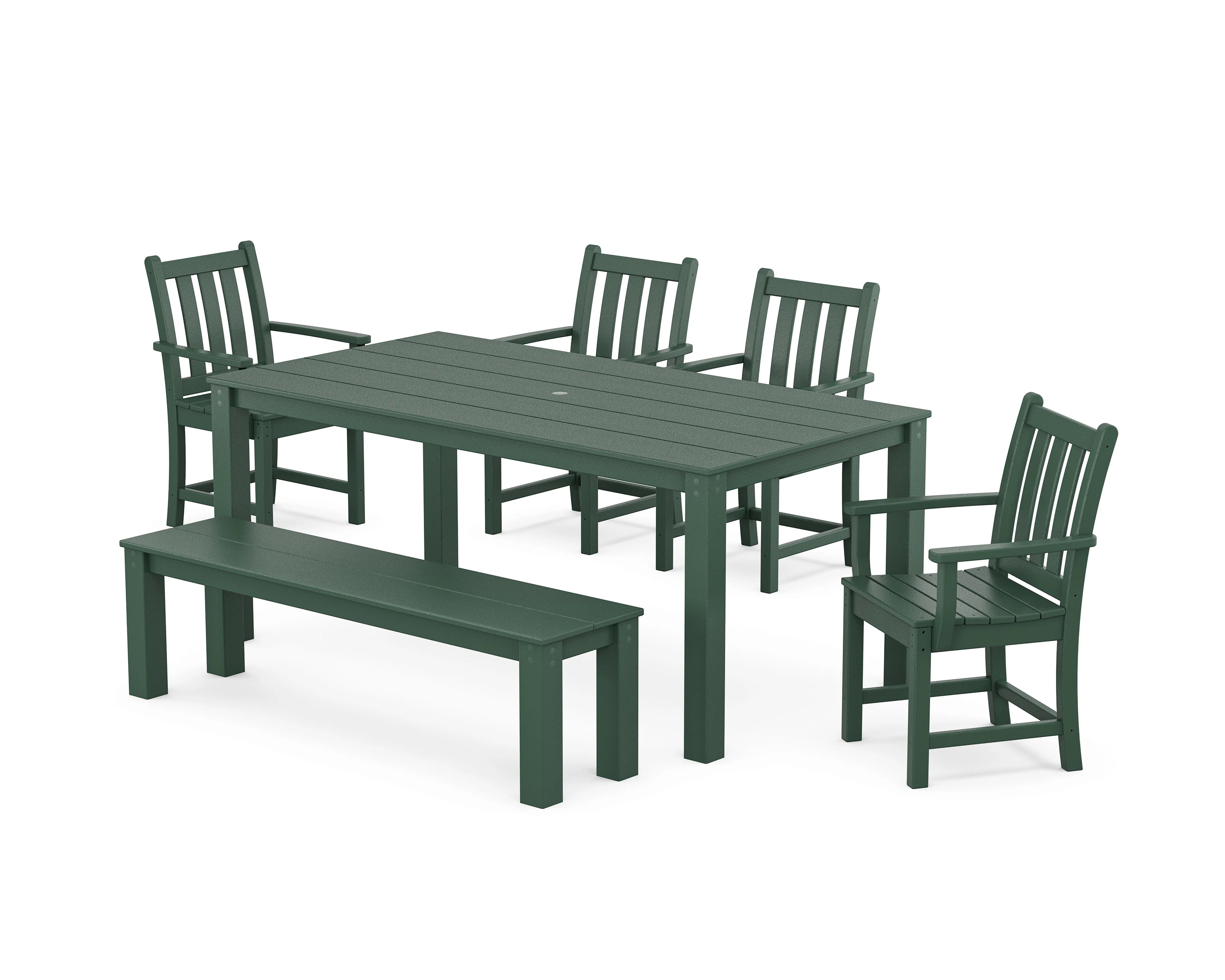 Traditional Garden 6-Piece Parsons Dining Set with Bench - Image 7