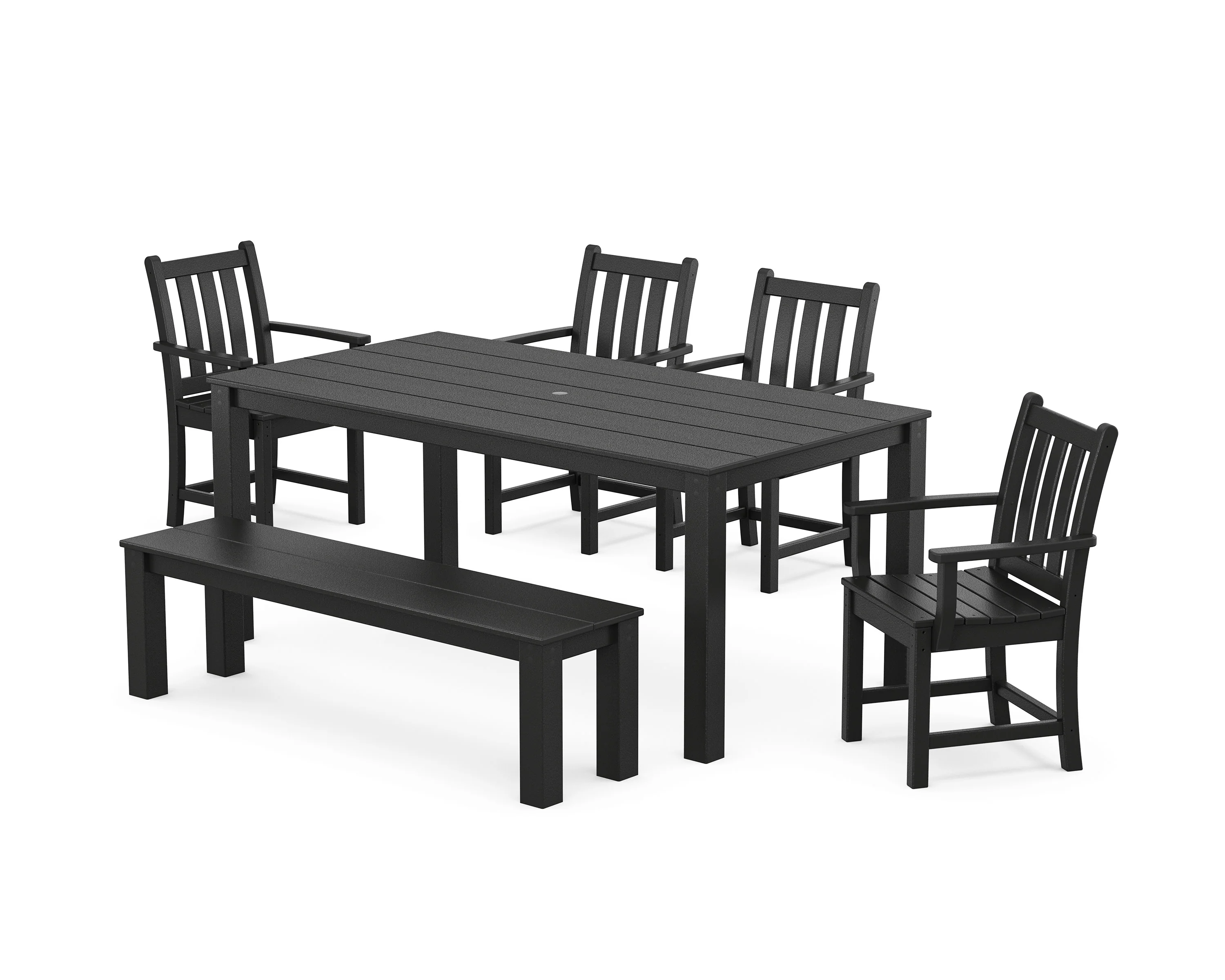 Traditional Garden 6-Piece Parsons Dining Set with Bench - Image 8