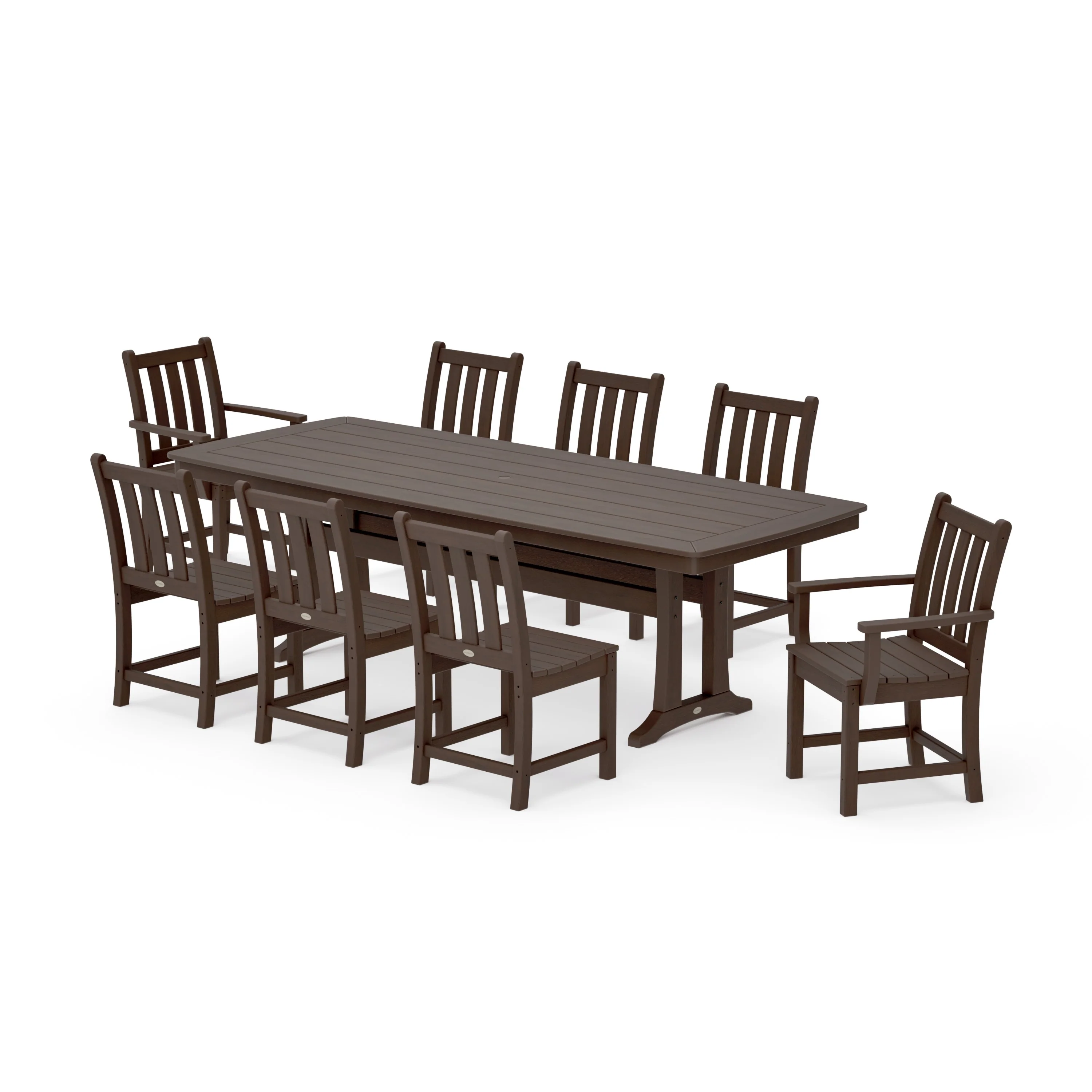 Traditional Garden 9-Piece Dining Set with Trestle Legs - Image 11