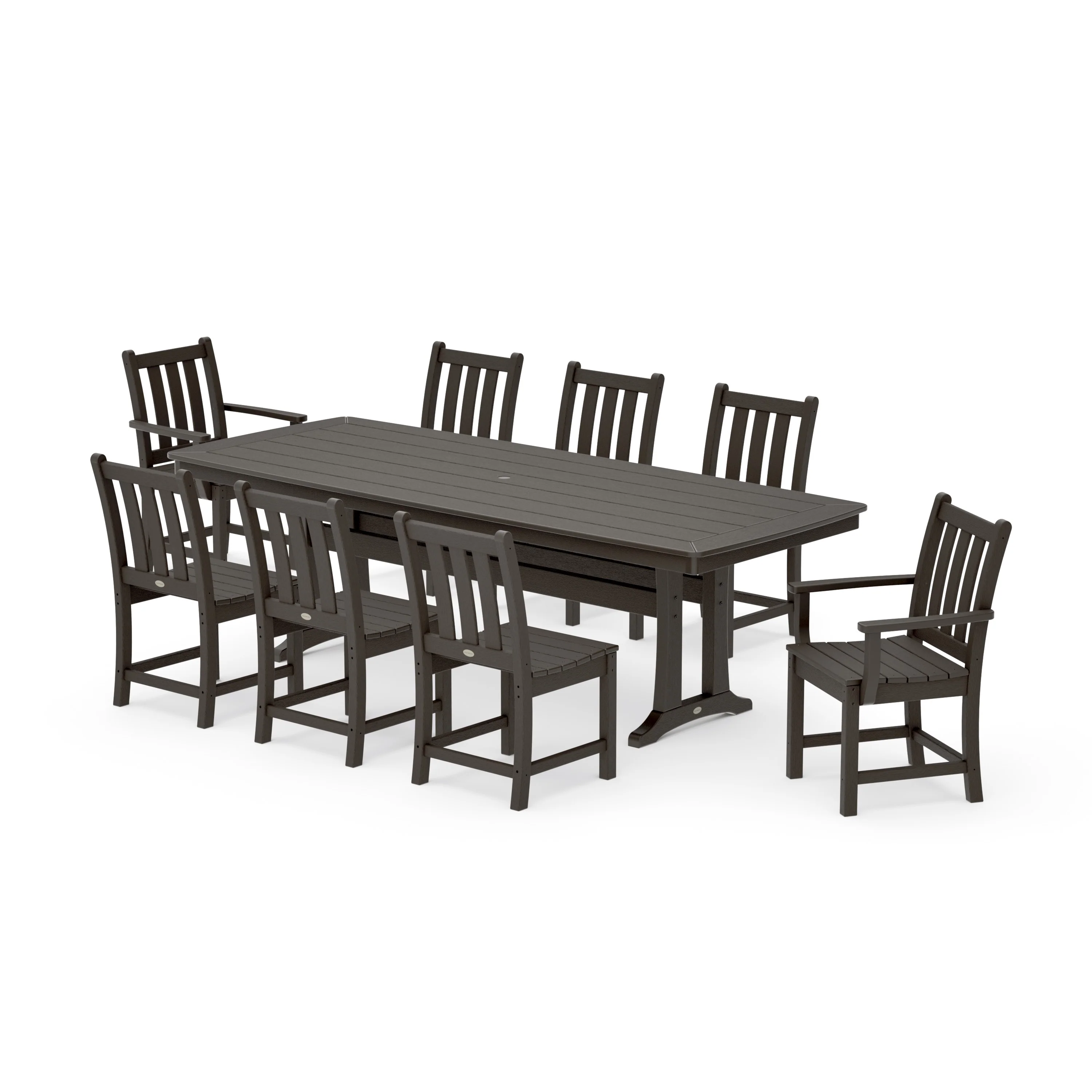 Traditional Garden 9-Piece Dining Set with Trestle Legs - Image 13