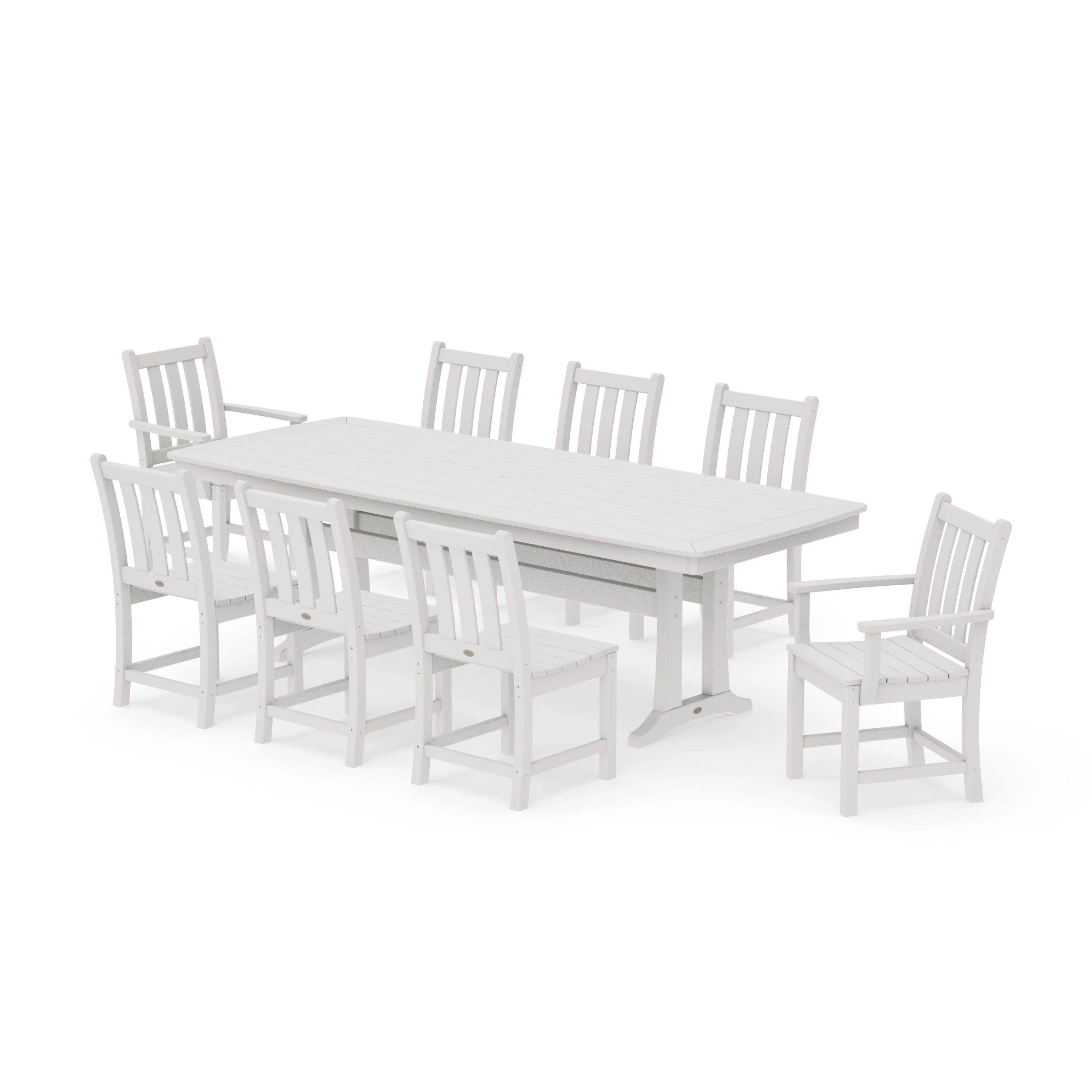 Traditional Garden 9-Piece Dining Set with Trestle Legs - Image 15