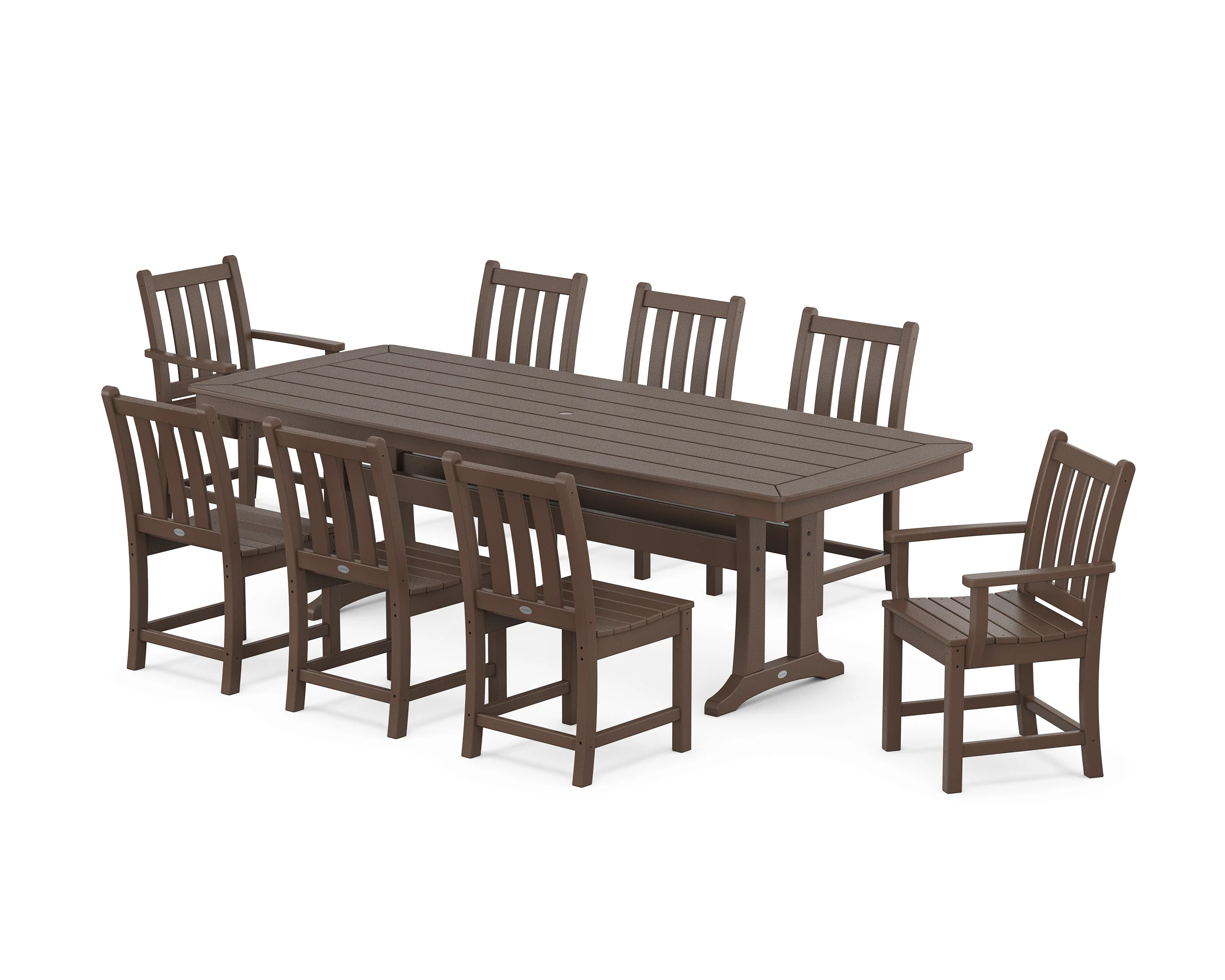 Traditional Garden 9-Piece Dining Set with Trestle Legs - Image 4