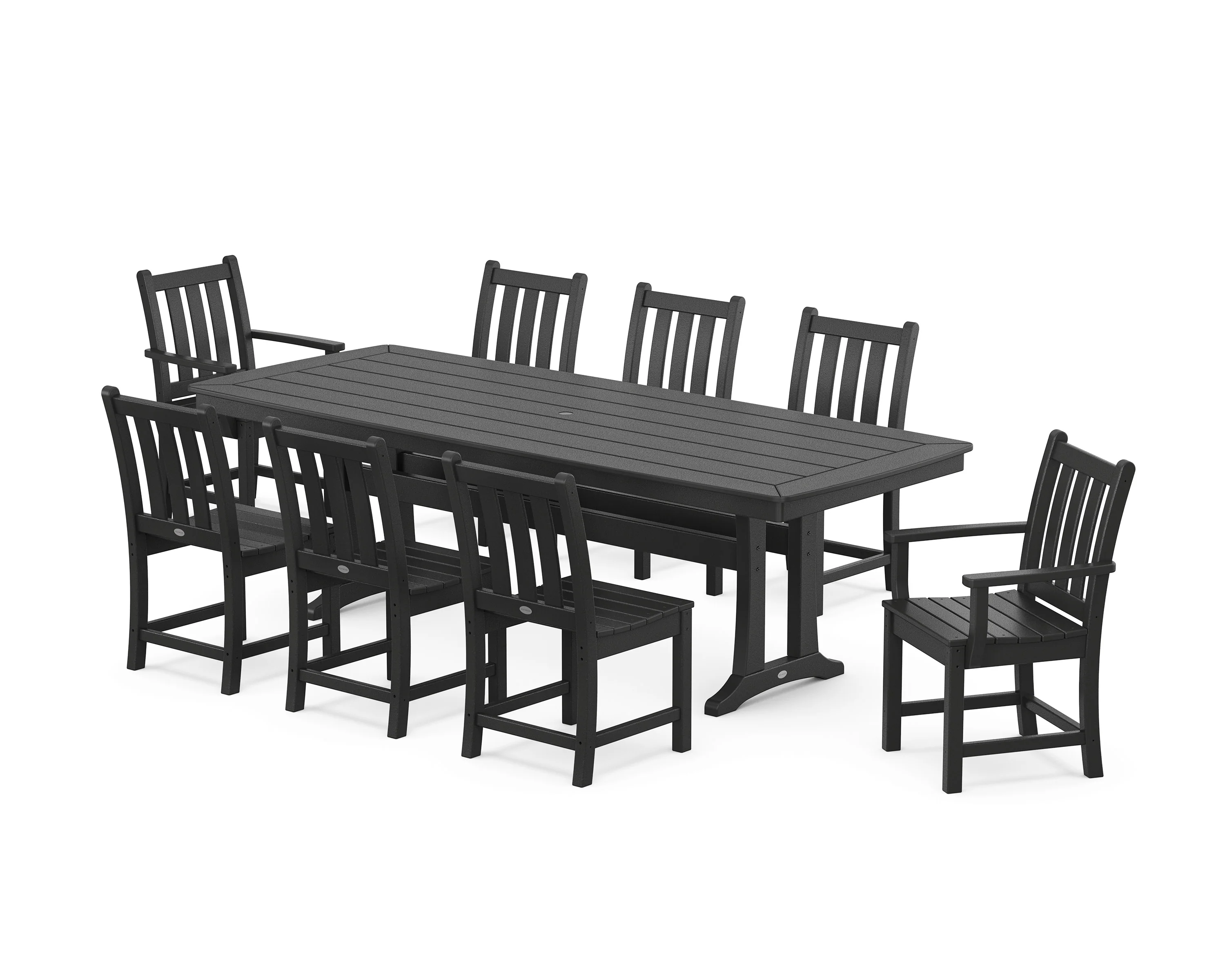 Traditional Garden 9-Piece Dining Set with Trestle Legs - Image 7