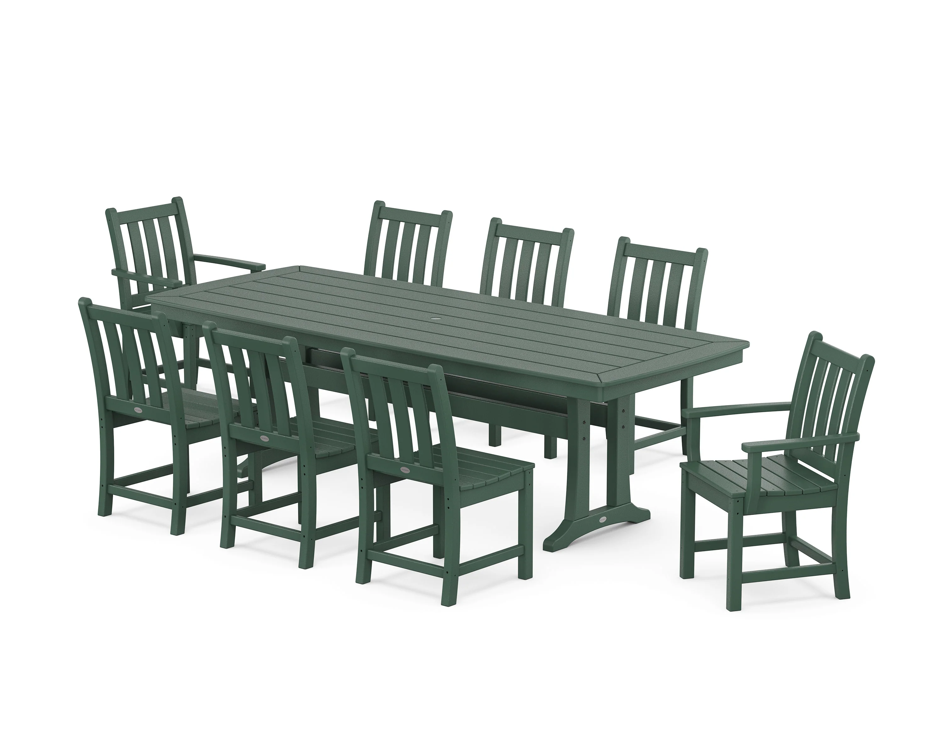 Traditional Garden 9-Piece Dining Set with Trestle Legs - Image 8