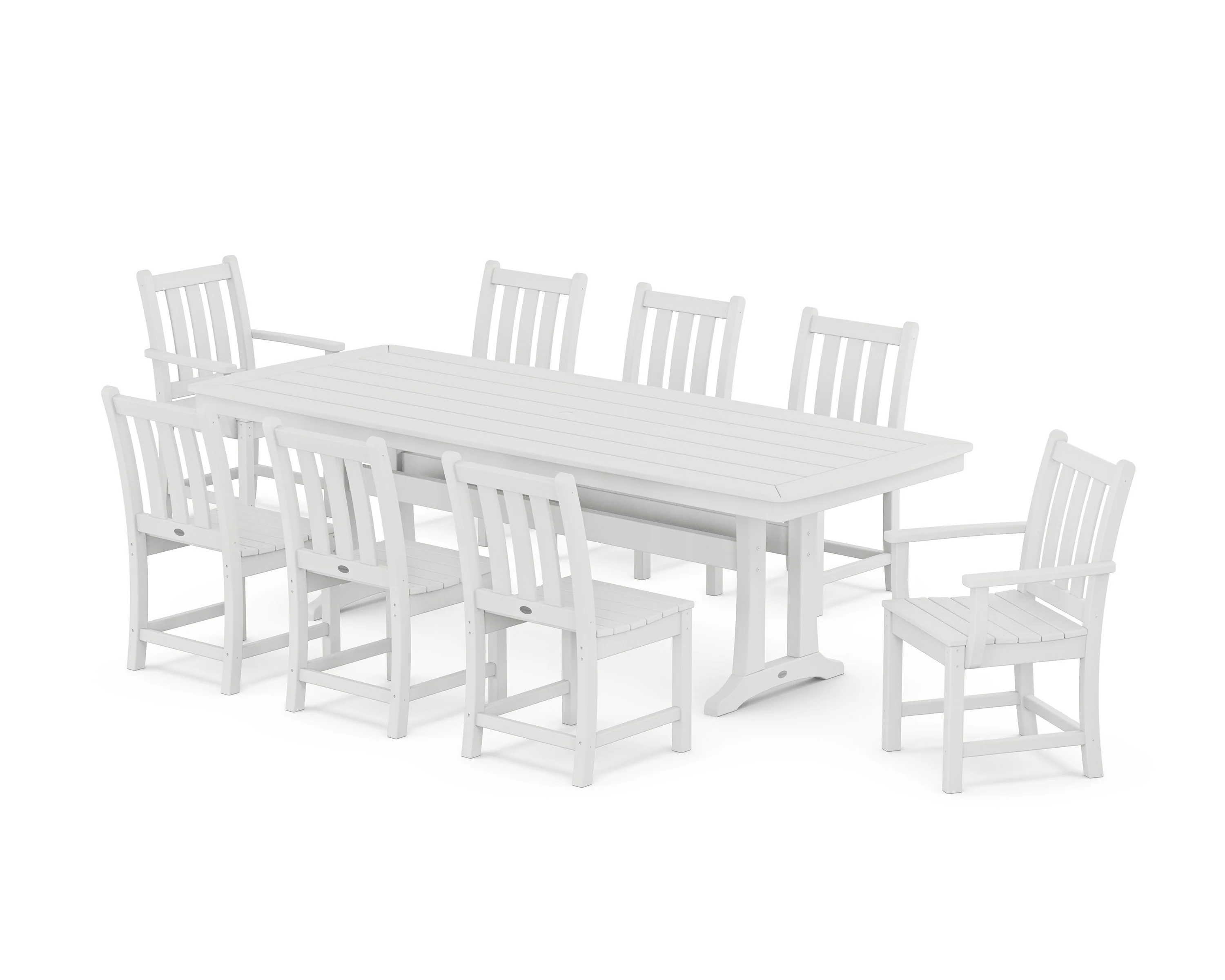 Traditional Garden 9-Piece Dining Set with Trestle Legs - Image 9