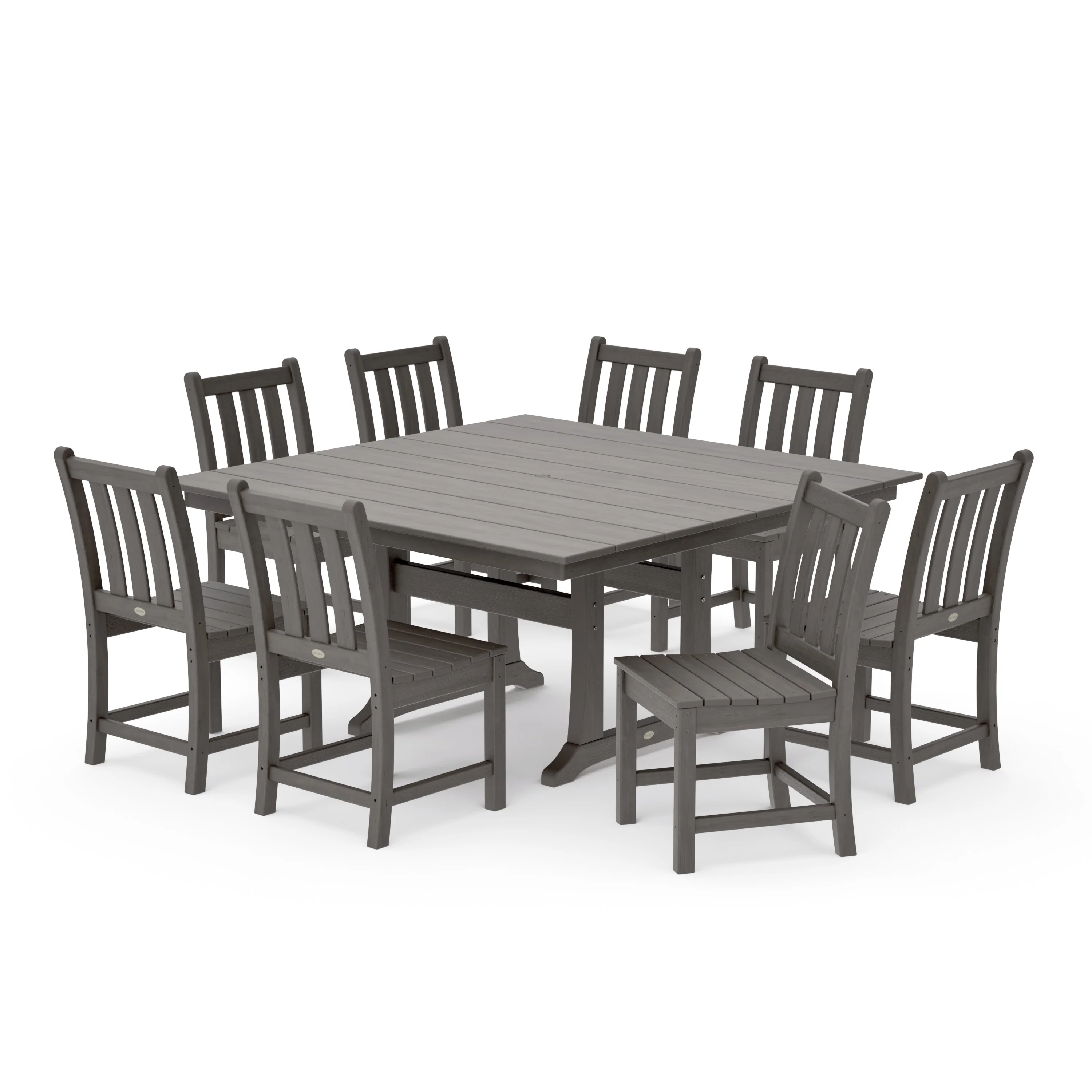 Traditional Garden 9-Piece Farmhouse Trestle Dining Set - Image 13