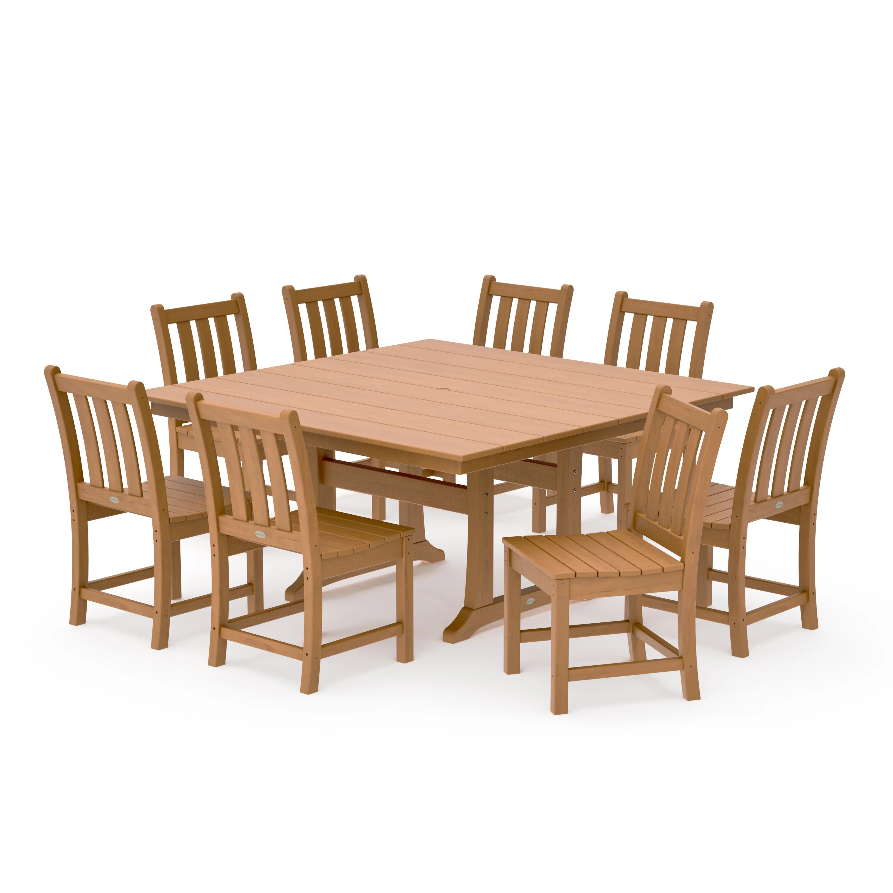 Traditional Garden 9-Piece Farmhouse Trestle Dining Set - Image 15
