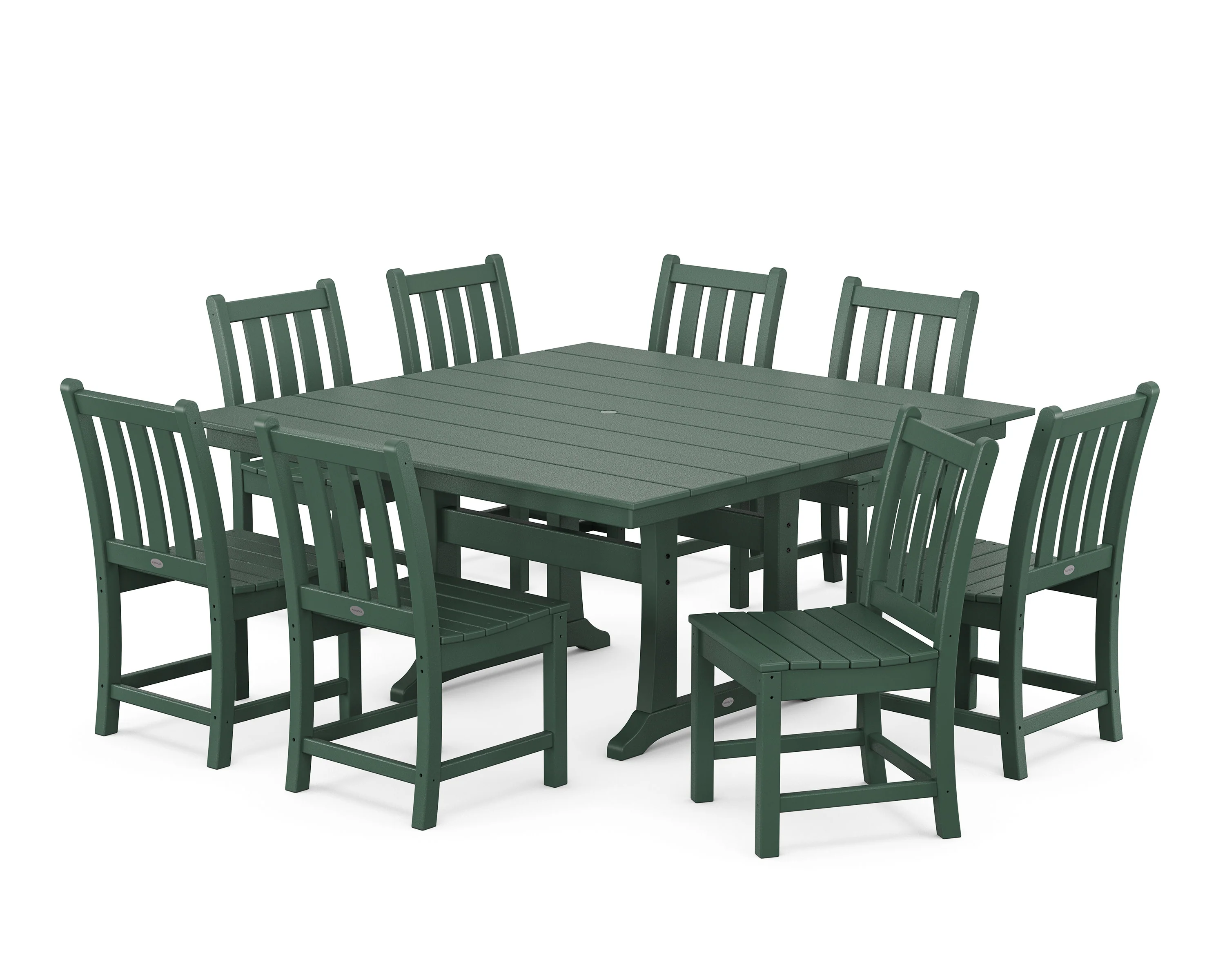 Traditional Garden 9-Piece Farmhouse Trestle Dining Set - Image 5