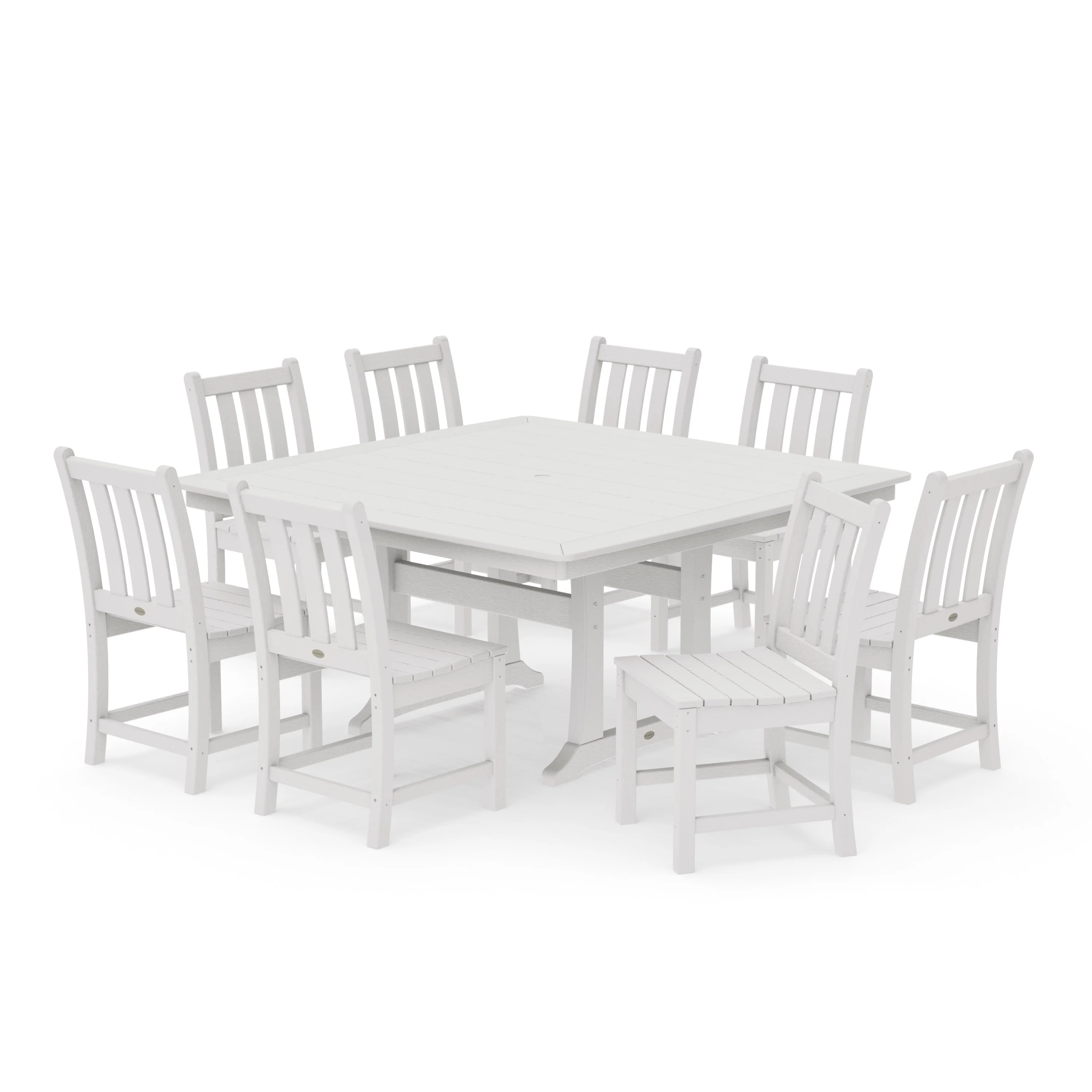 Traditional Garden 9-Piece Nautical Trestle Dining Set - Image 15