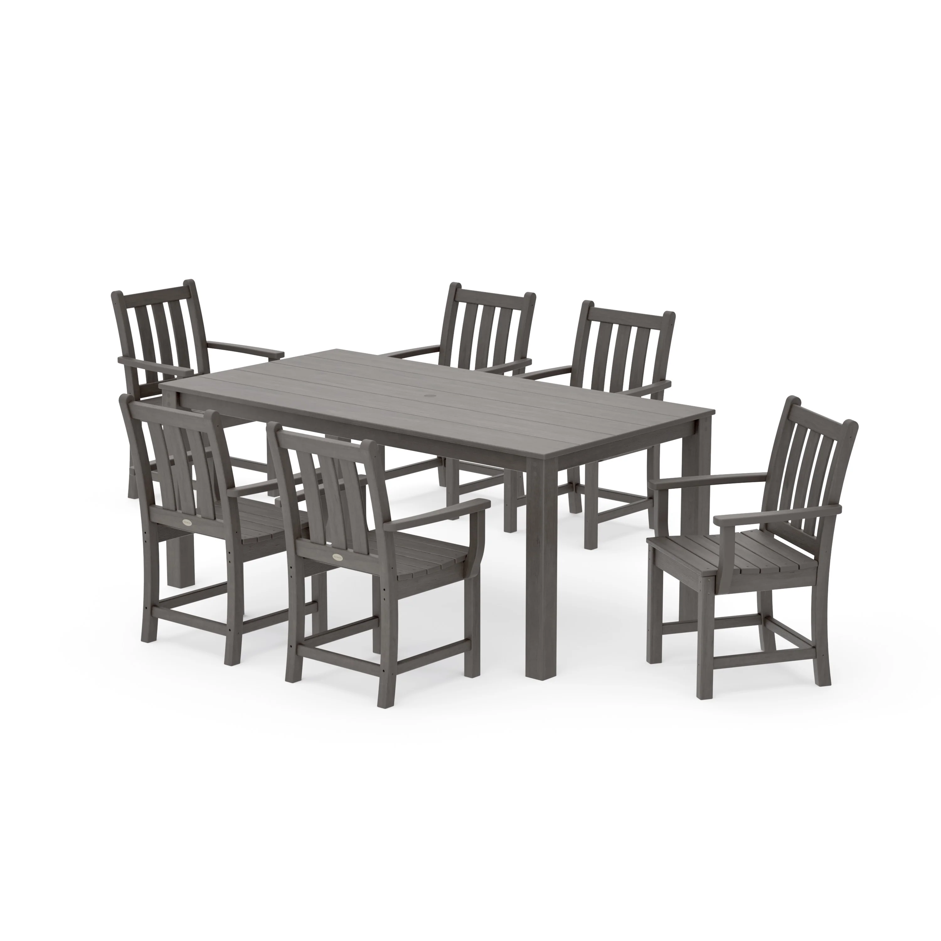 Traditional Garden Arm Chair 7-Piece Parsons Dining Set - Image 10