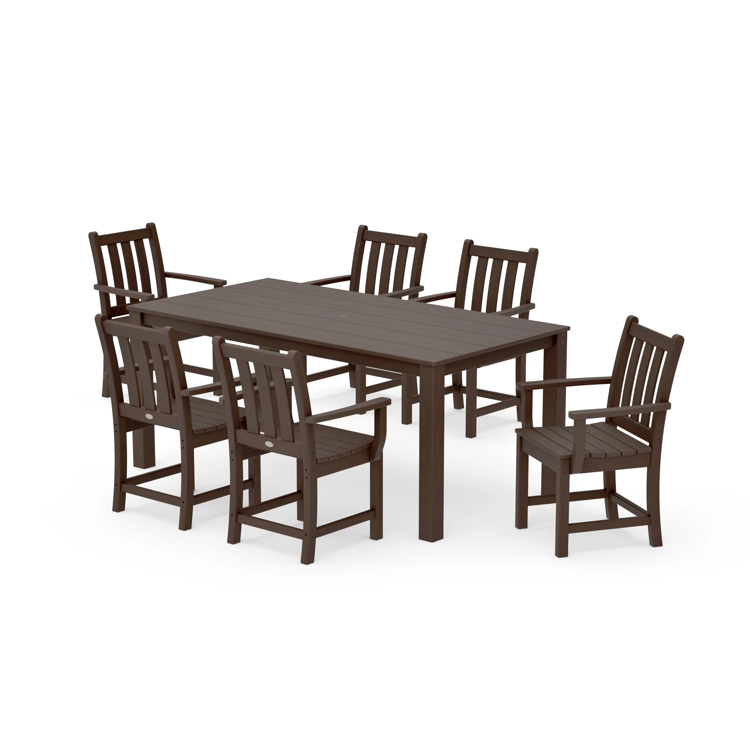 Traditional Garden Arm Chair 7-Piece Parsons Dining Set - Image 11