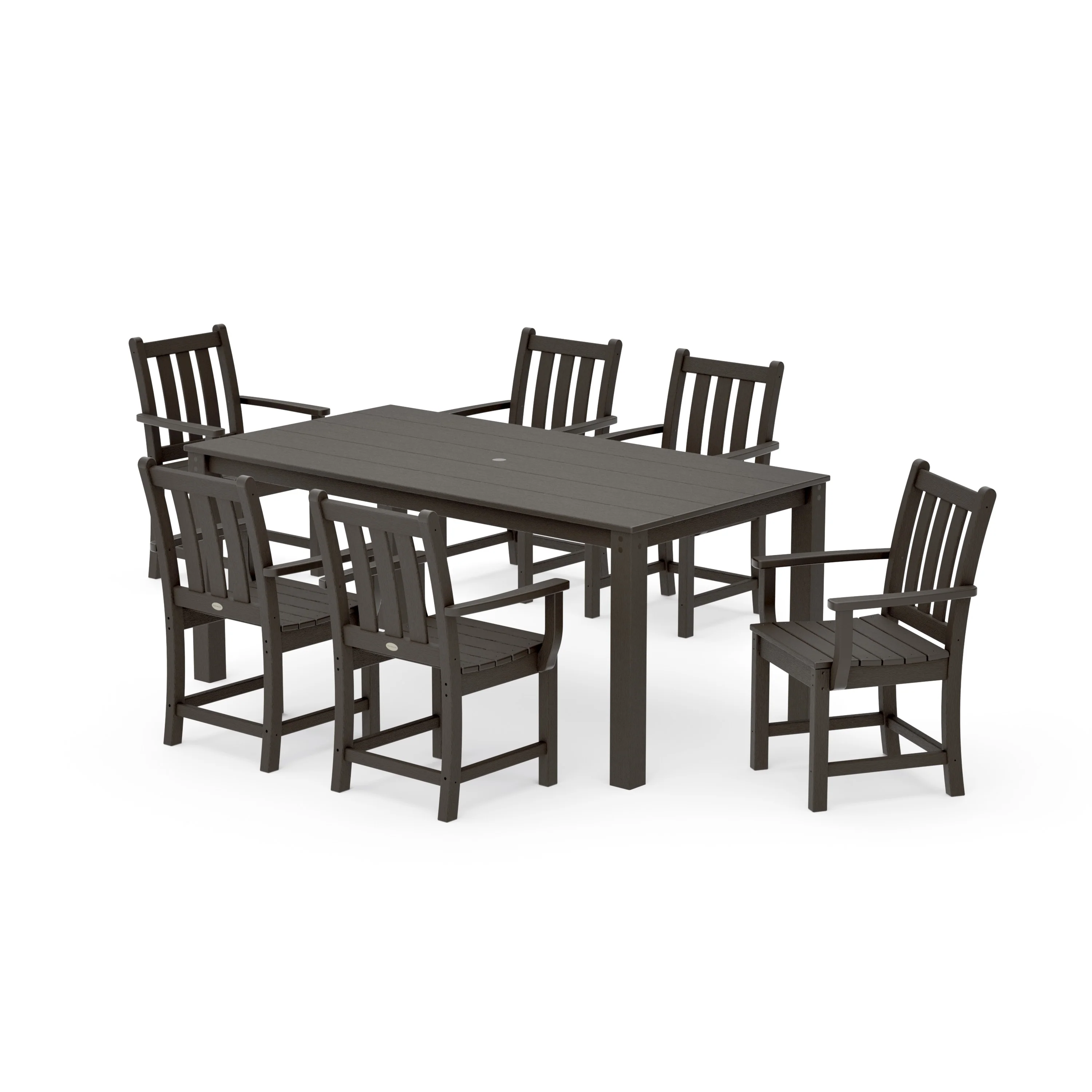 Traditional Garden Arm Chair 7-Piece Parsons Dining Set - Image 13