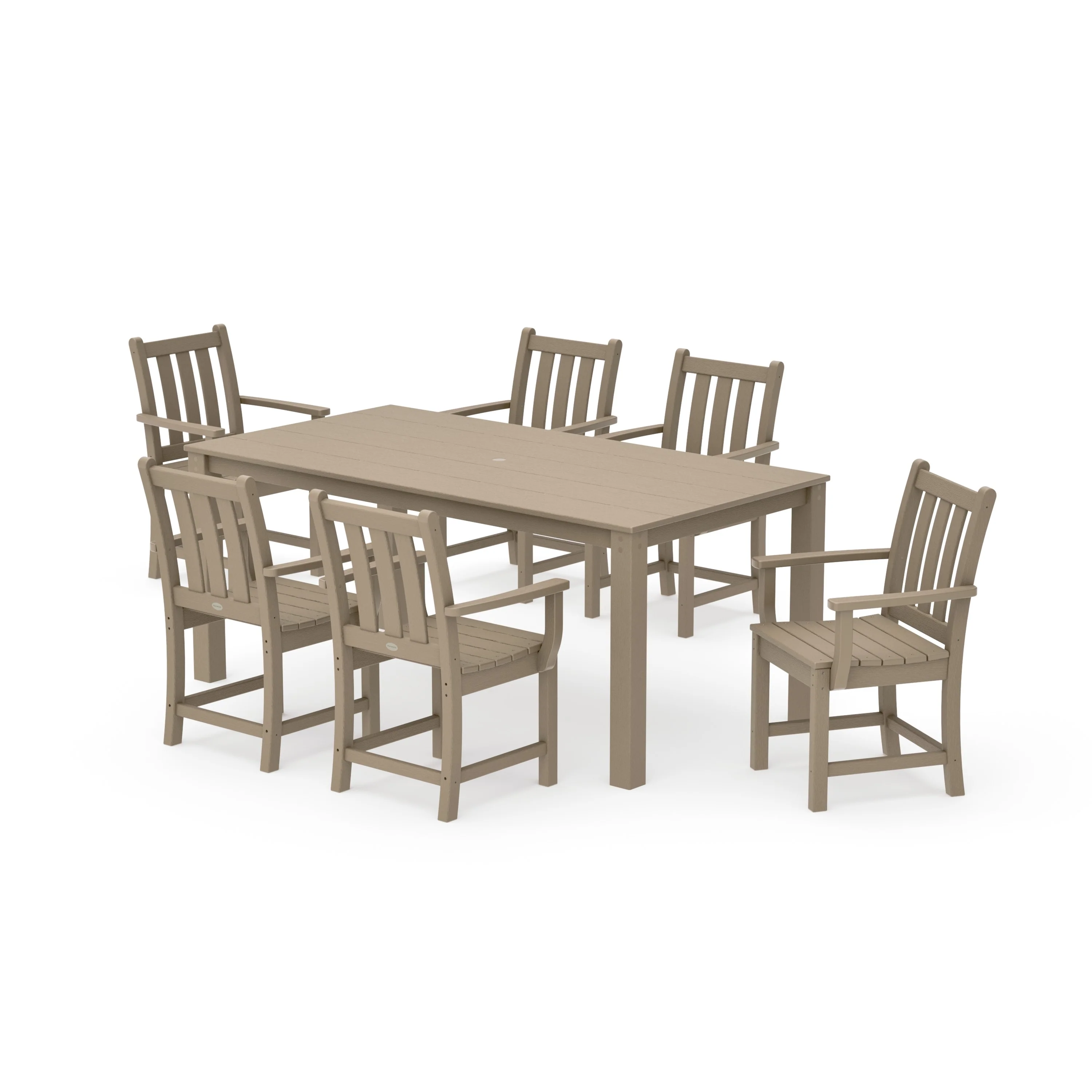 Traditional Garden Arm Chair 7-Piece Parsons Dining Set - Image 14