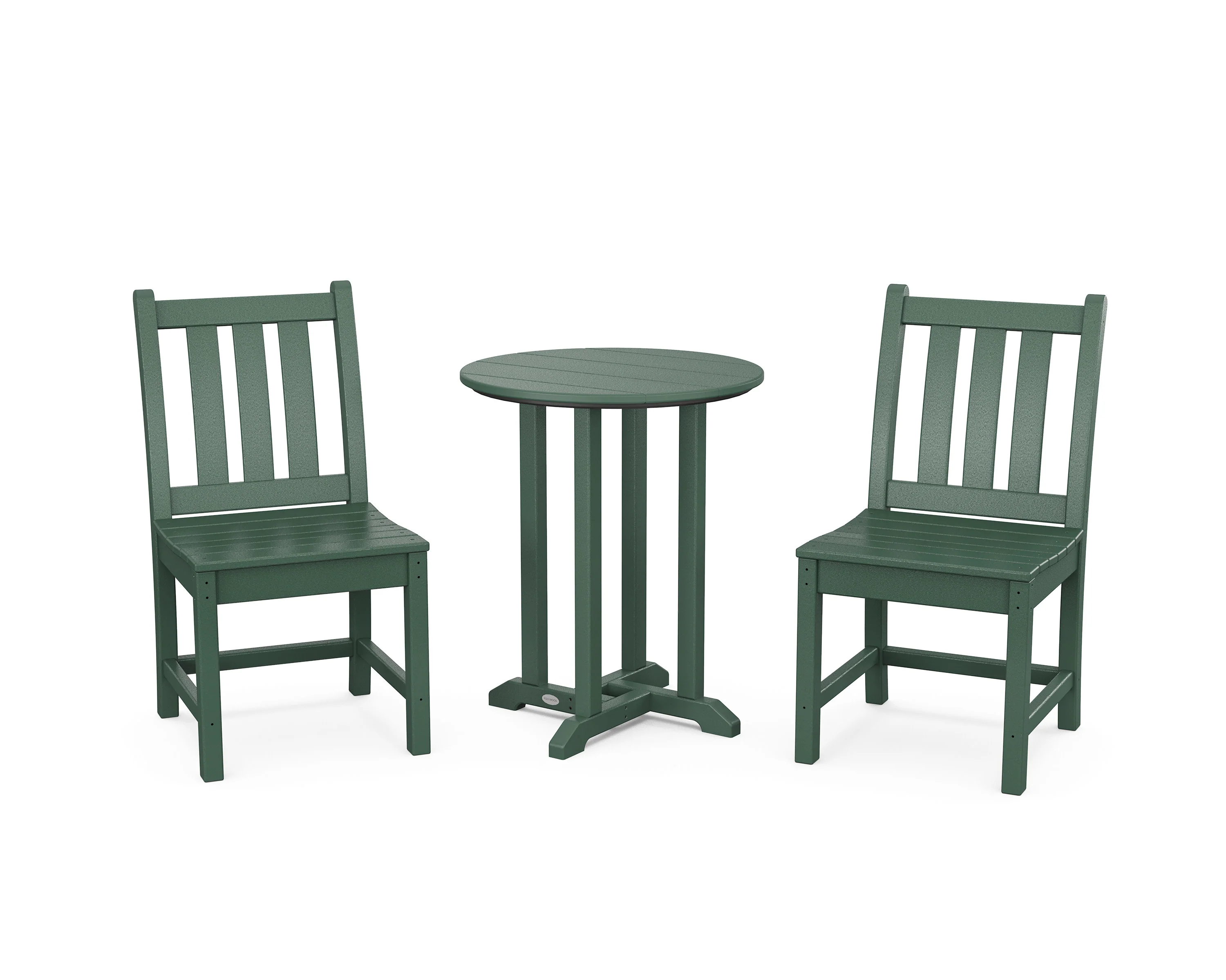 Traditional Garden Side Chair 3-Piece Round Bistro Dining Set - Image 4