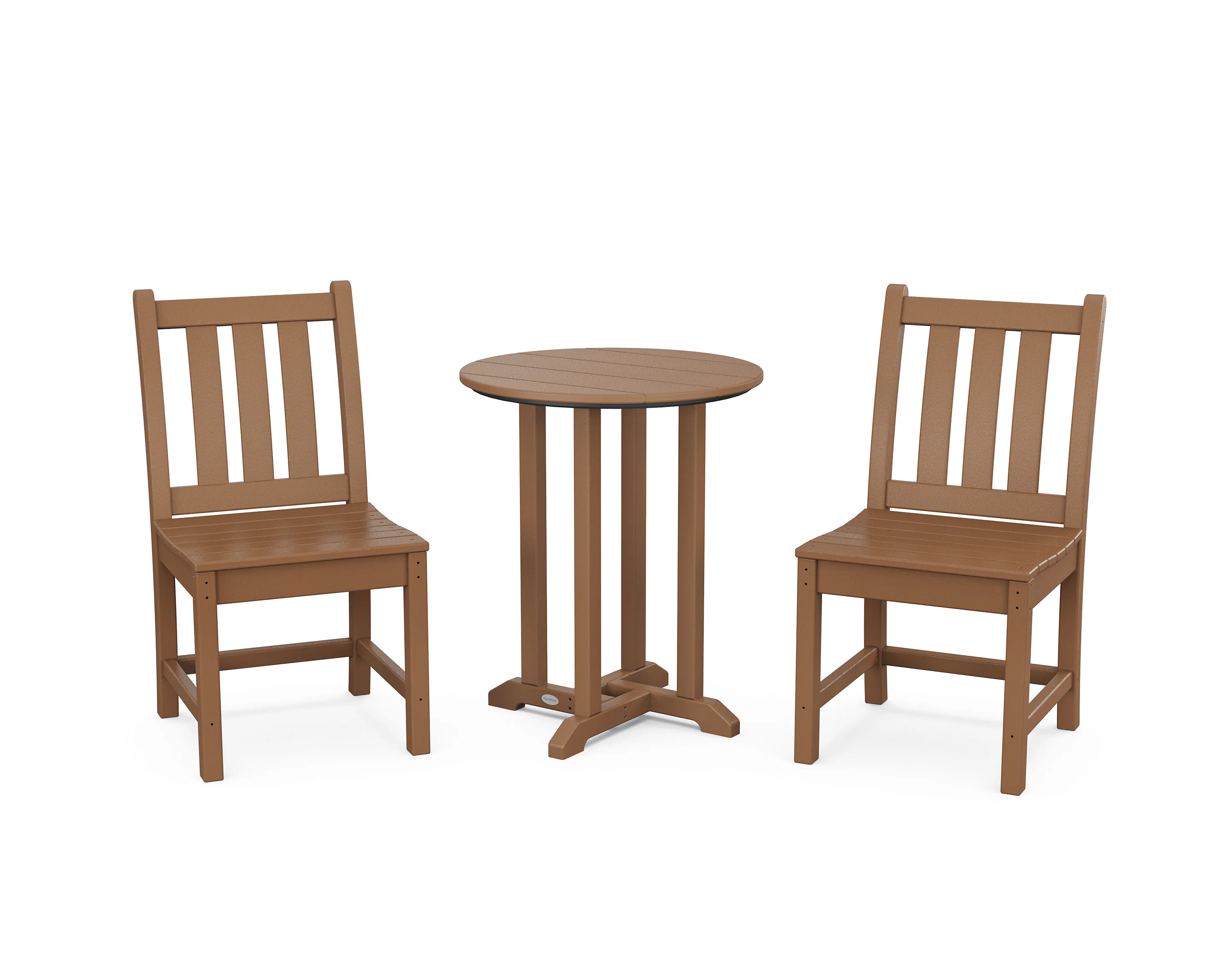 Traditional Garden Side Chair 3-Piece Round Bistro Dining Set - Image 6