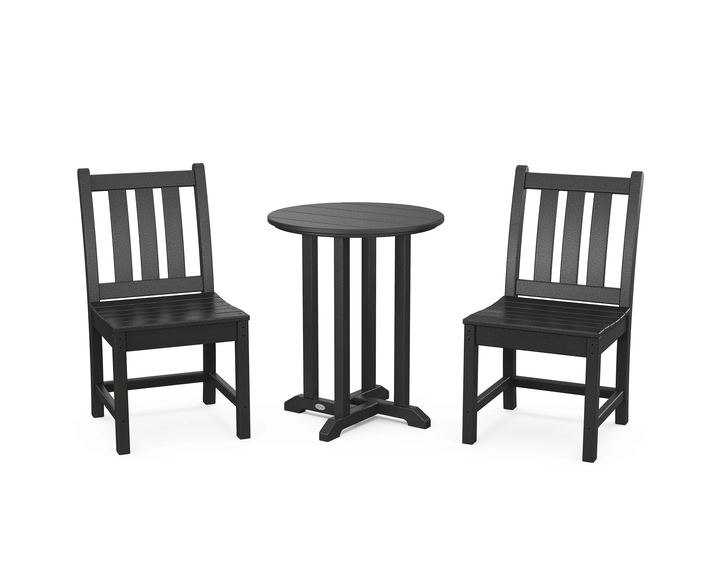Traditional Garden Side Chair 3-Piece Round Bistro Dining Set - Image 7