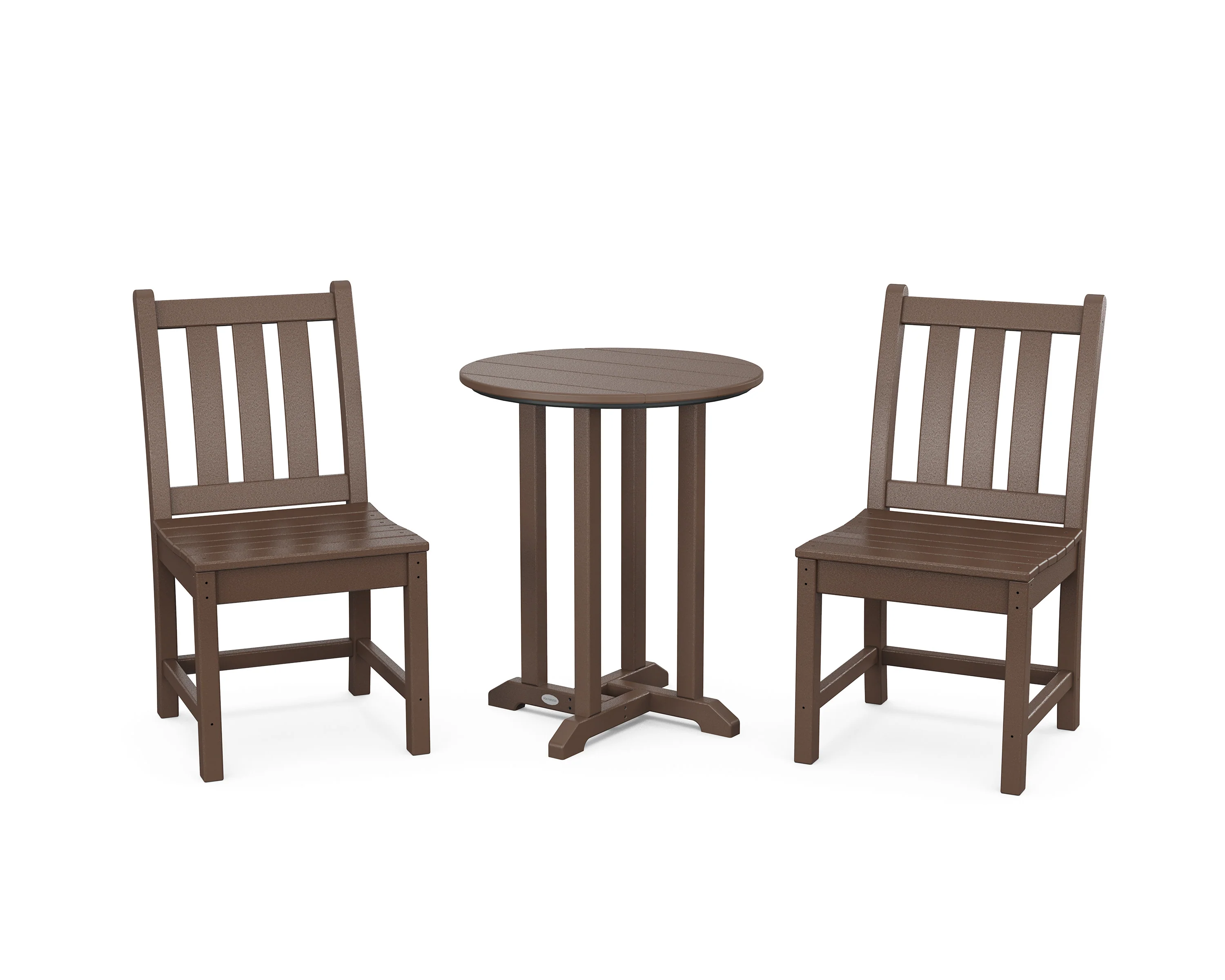 Traditional Garden Side Chair 3-Piece Round Bistro Dining Set - Image 8
