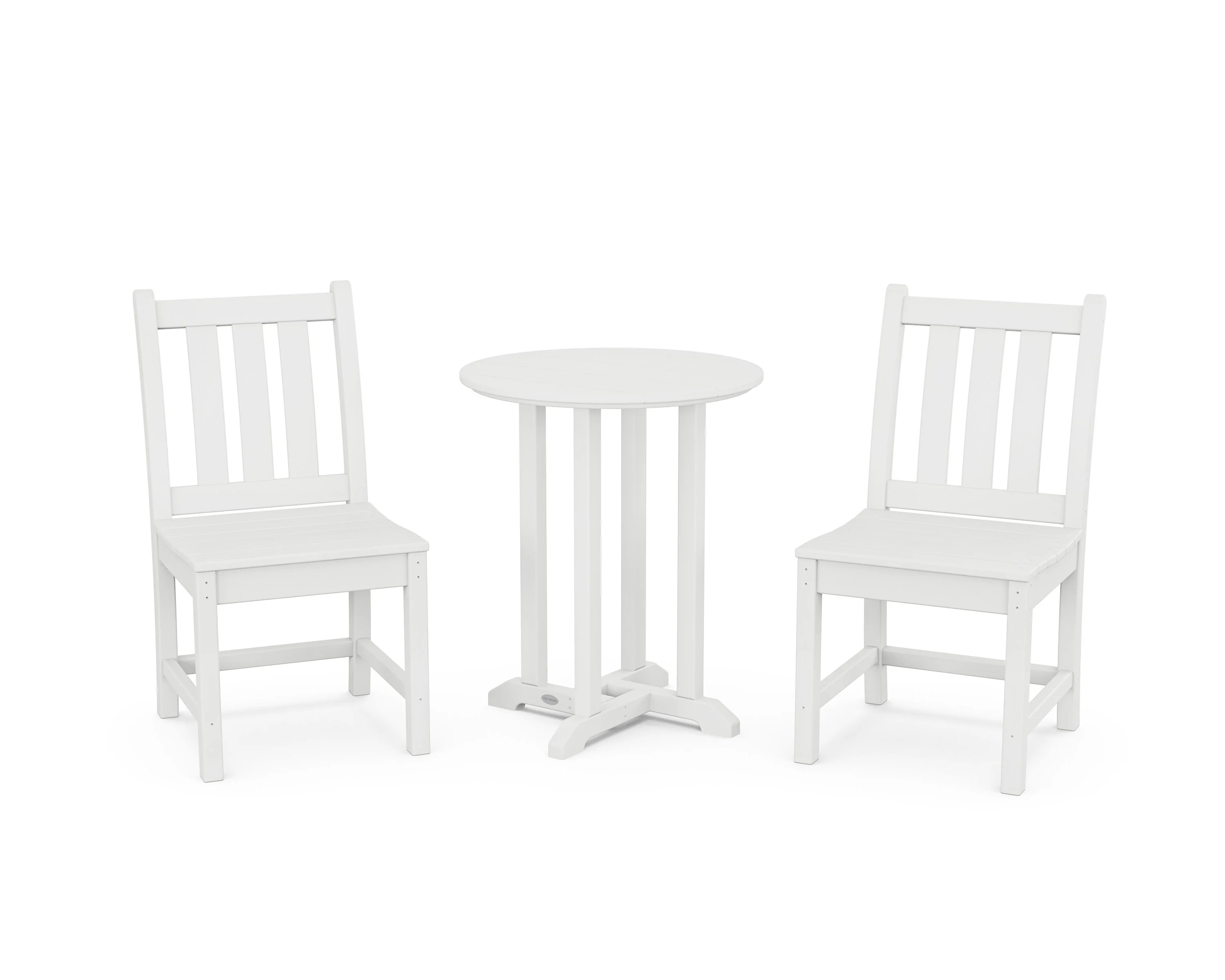 Traditional Garden Side Chair 3-Piece Round Bistro Dining Set - Image 9