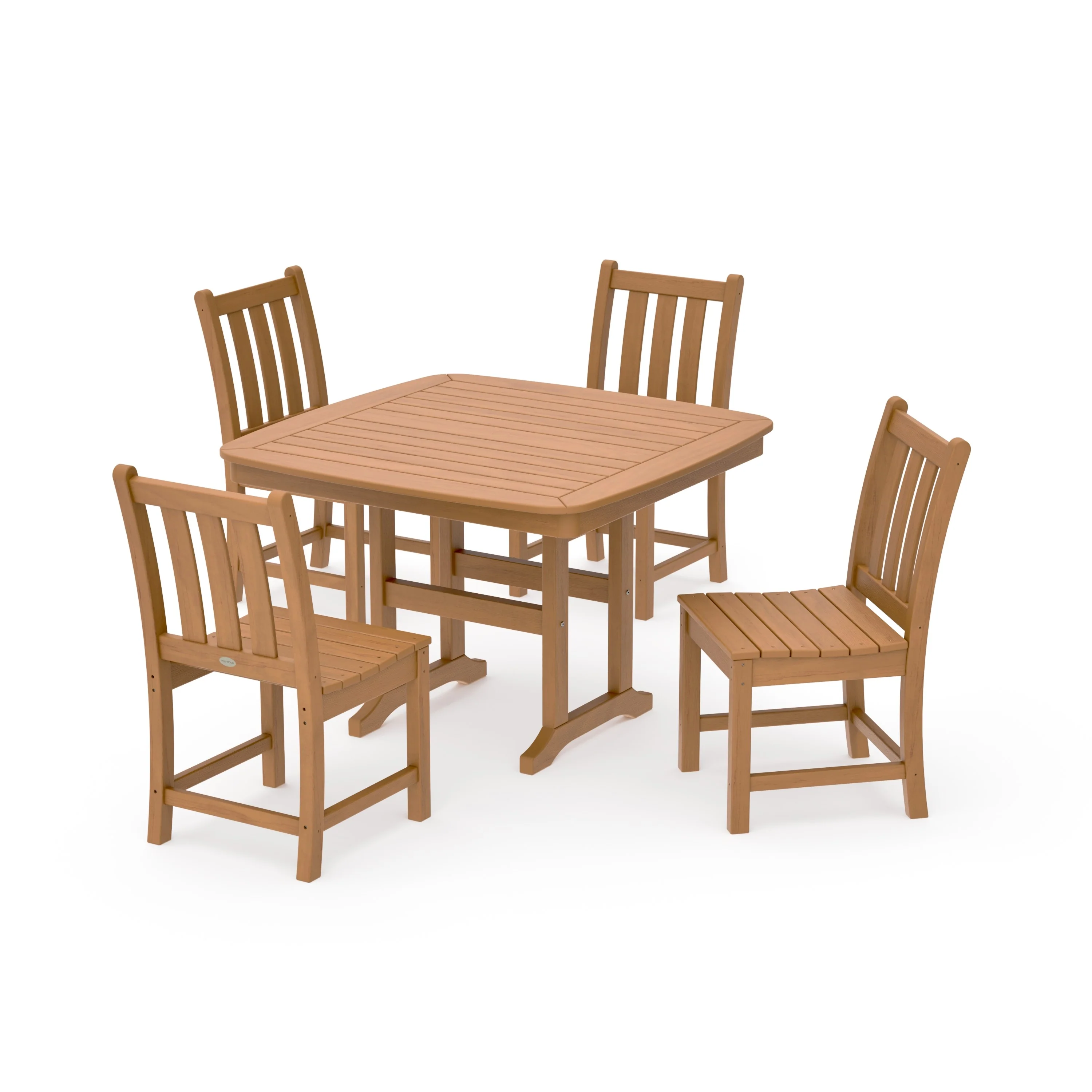 Traditional Garden Side Chair 5-Piece Dining Set with Trestle Legs - Image 12