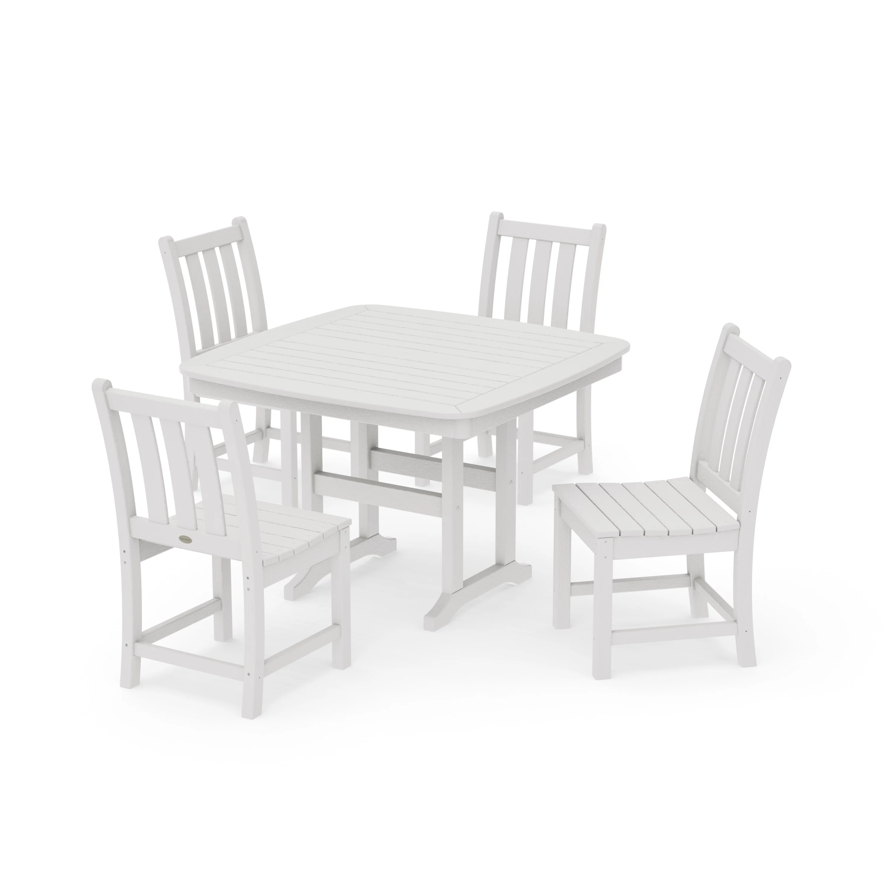 Traditional Garden Side Chair 5-Piece Dining Set with Trestle Legs - Image 15
