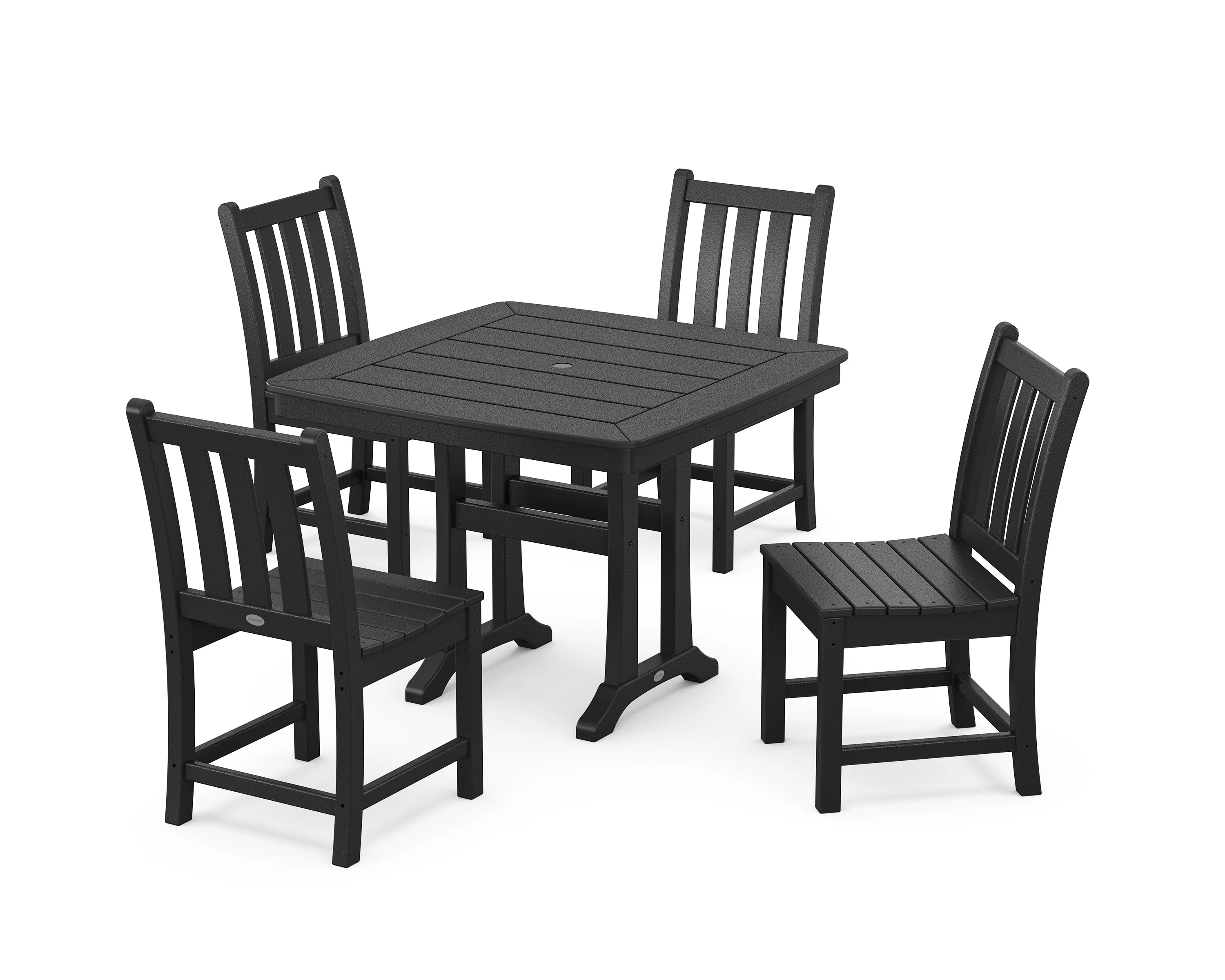 Traditional Garden Side Chair 5-Piece Dining Set with Trestle Legs - Image 7