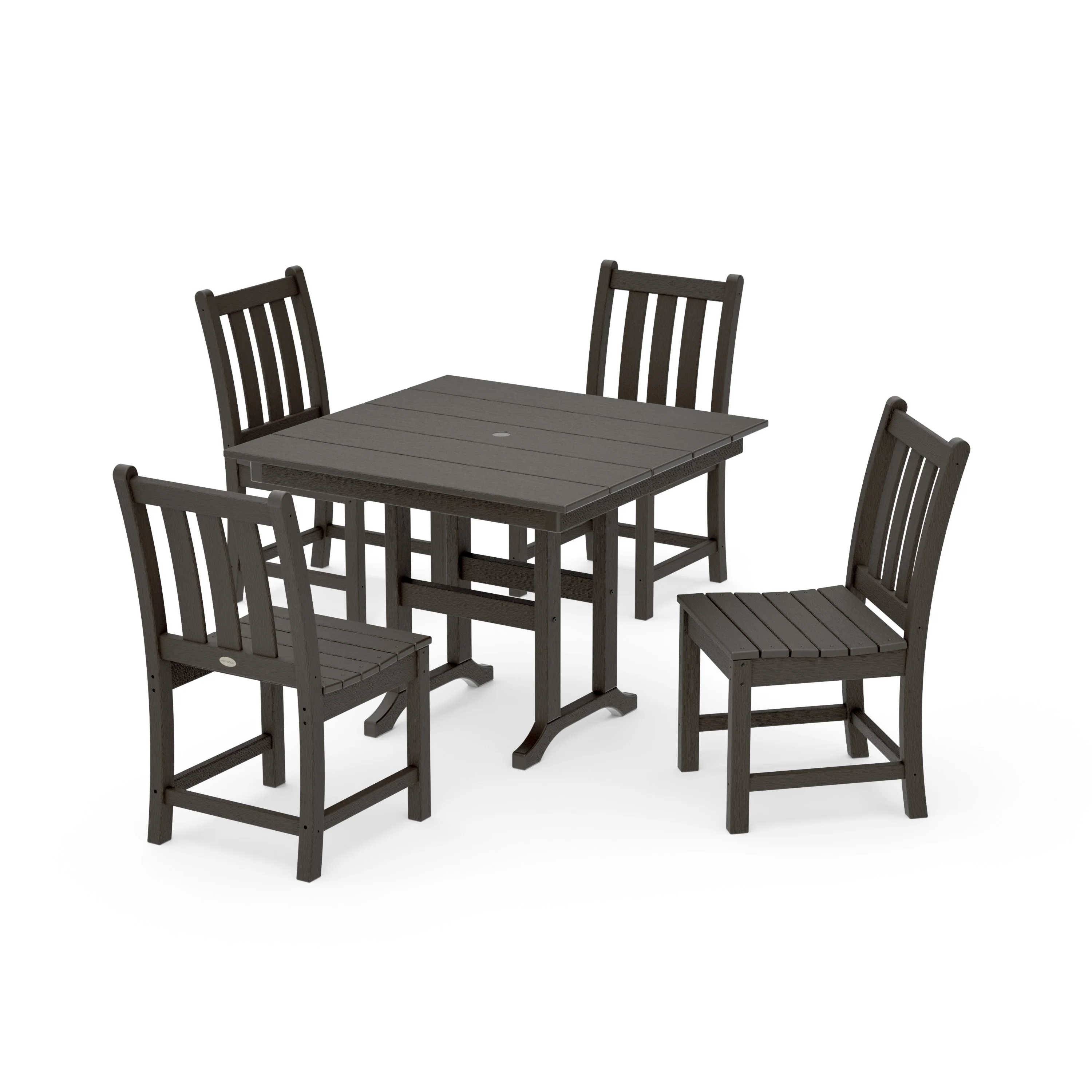 Traditional Garden Side Chair 5-Piece Farmhouse Dining Set - Image 12